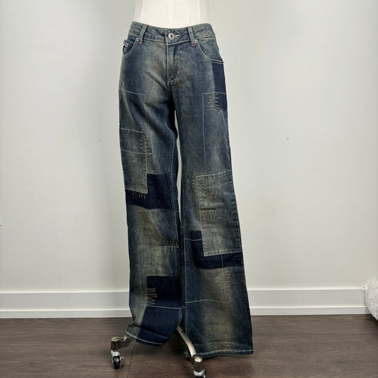 Bongo Low Rise Patchwork Jeans