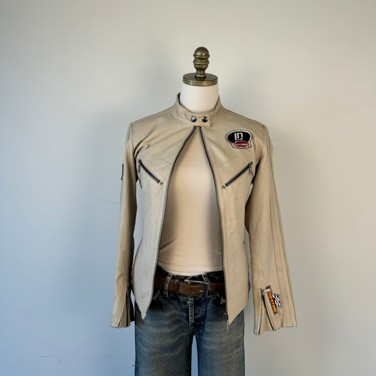 Vintage Moto Racer Leather Jacket