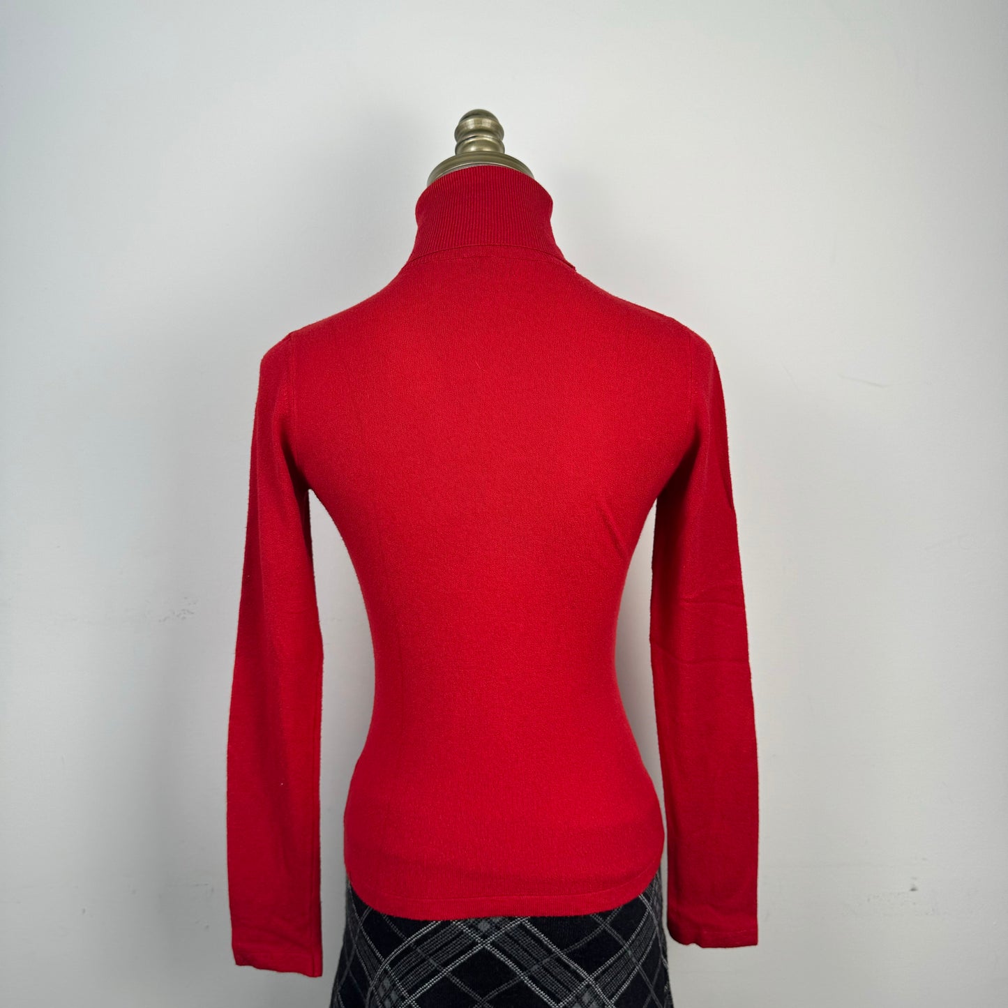 Italian Red Fitted Turtleneck Sweater