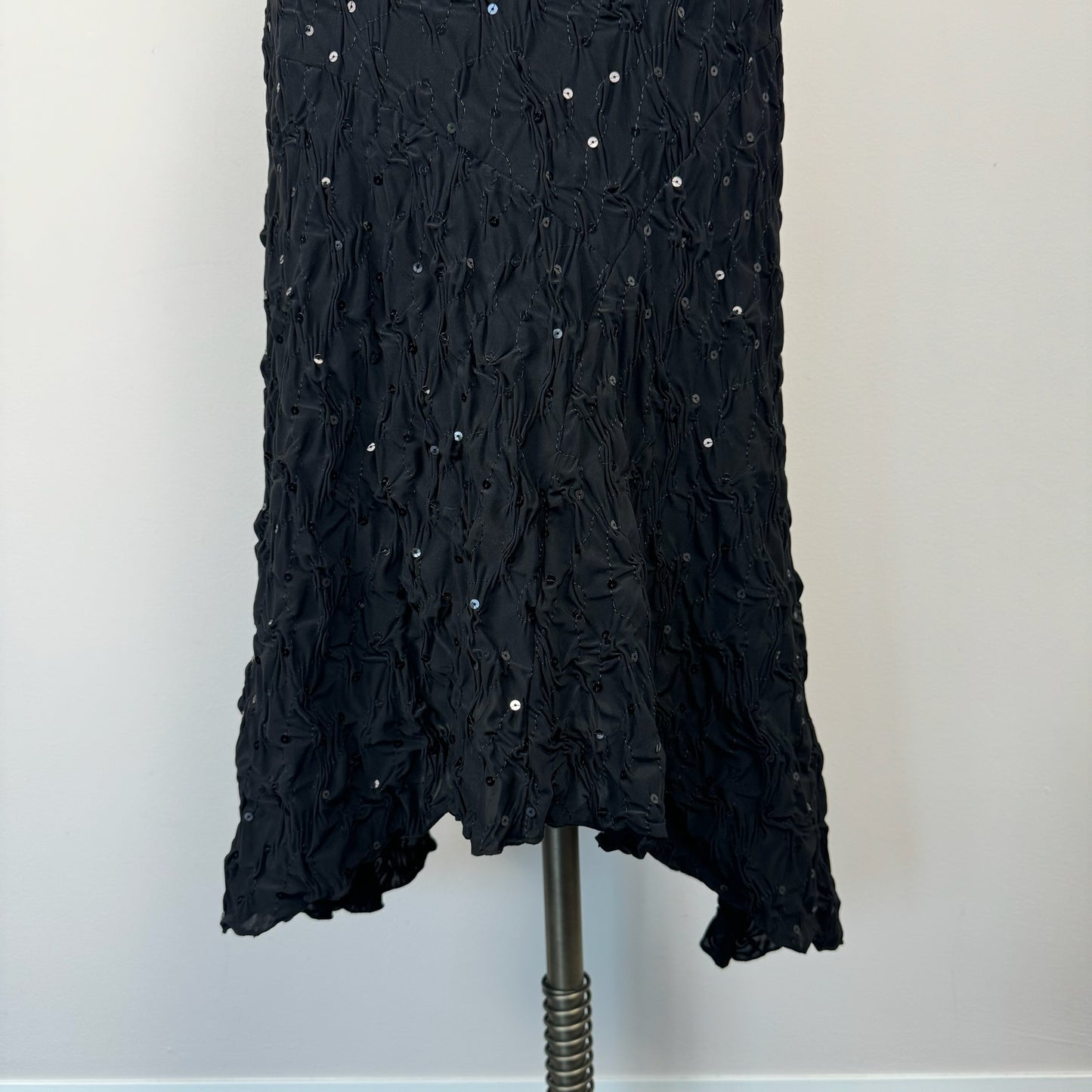 Vintage Black Midi Asymmetric Skirt