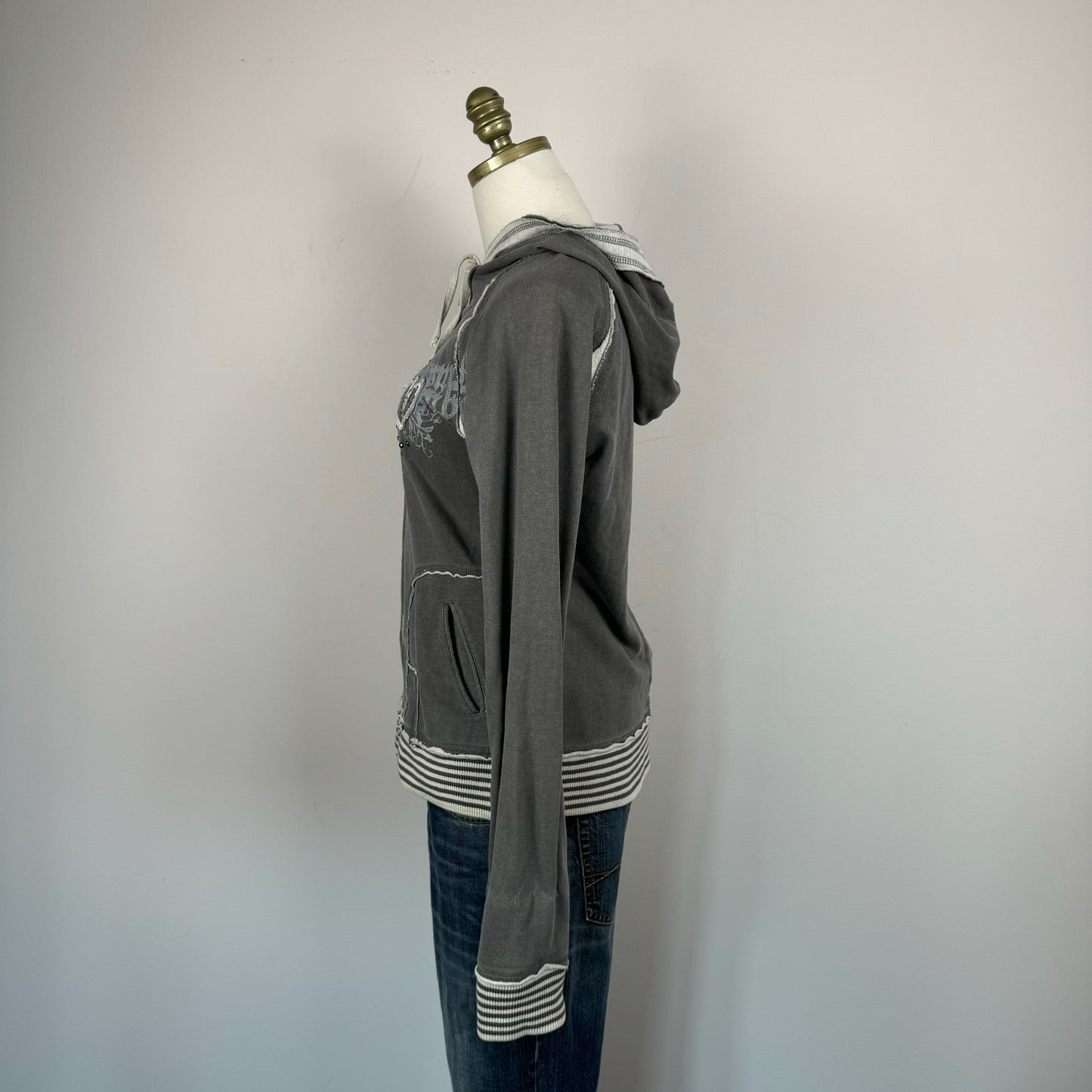 Y2K Grunge Zip Up Sweater