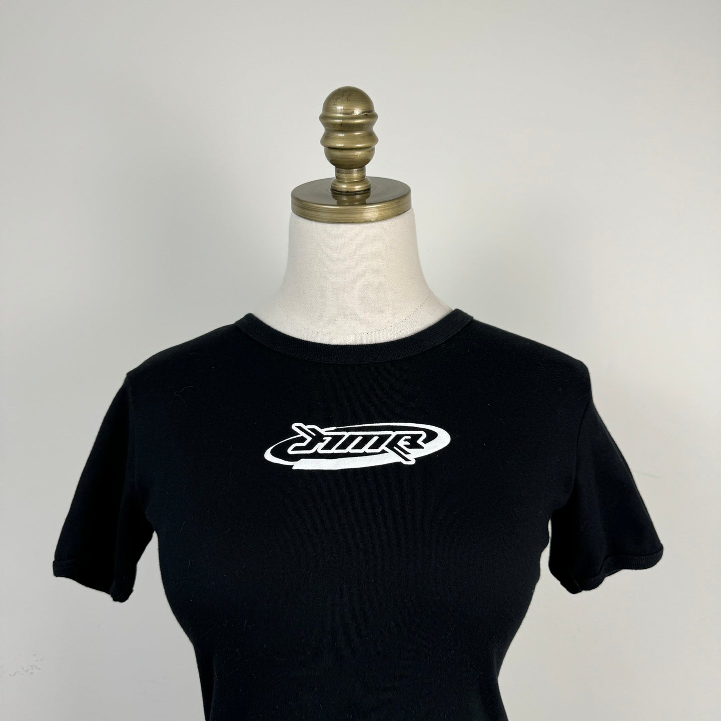 Black Graphic Fitted Baby Tee