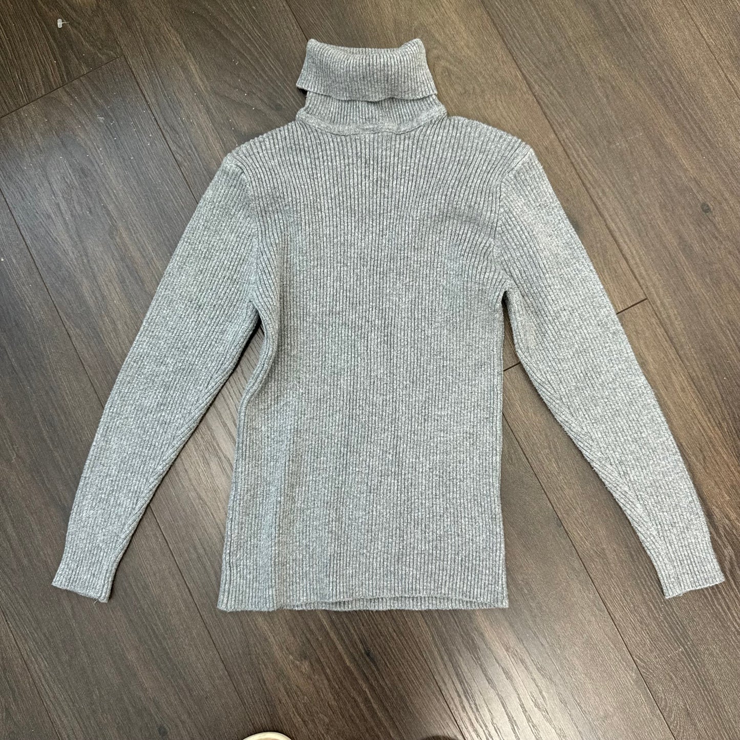 Grey Fitted Turtleneck Sweater