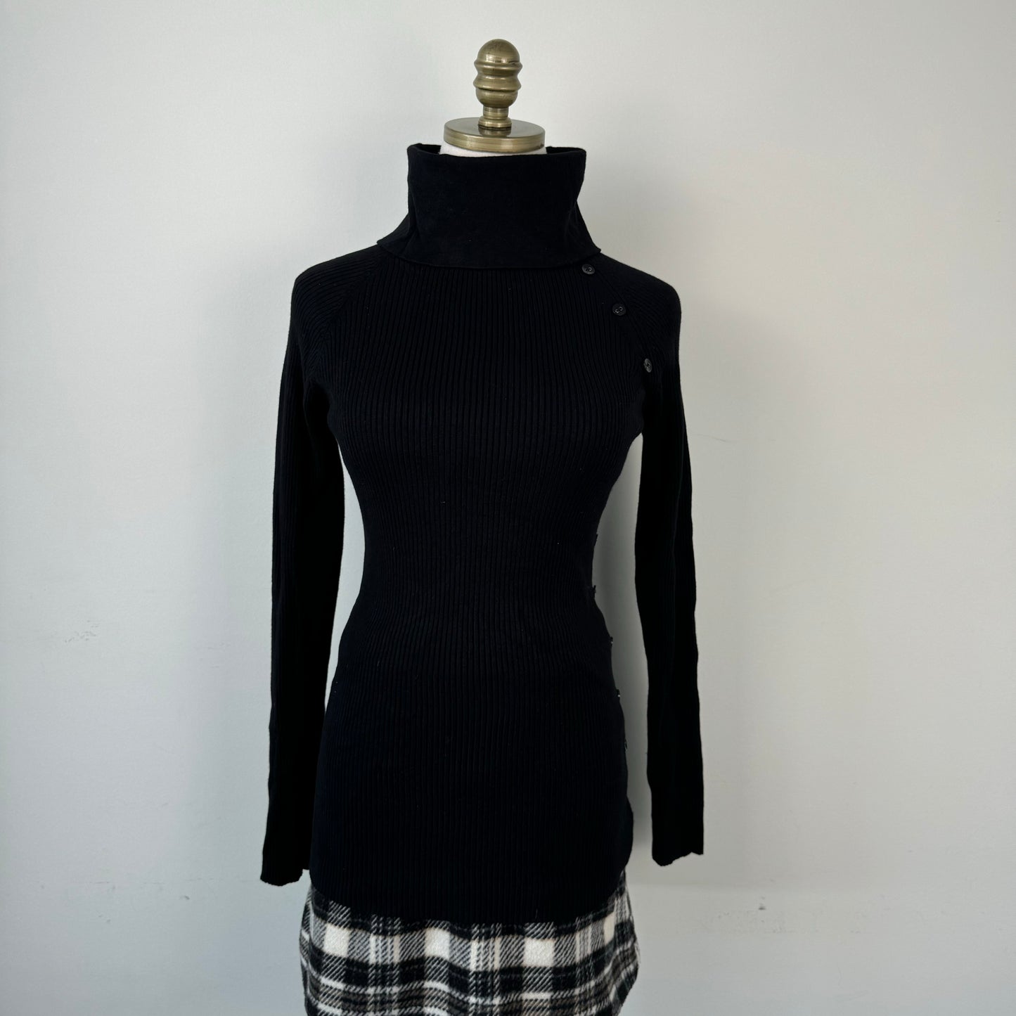 Black Fitted Turtleneck Sweater