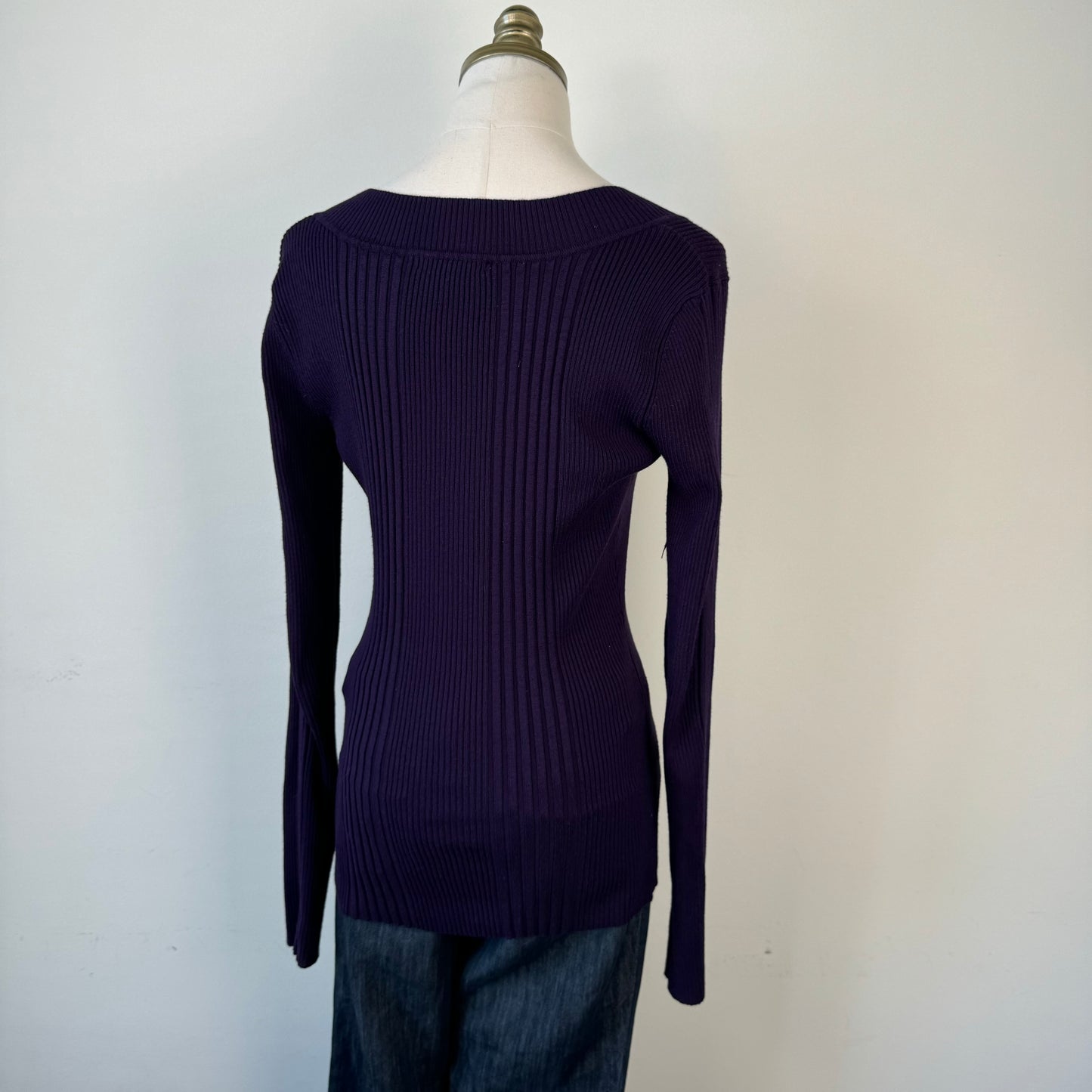 Deep Purple Ribbed Fitted Sweater