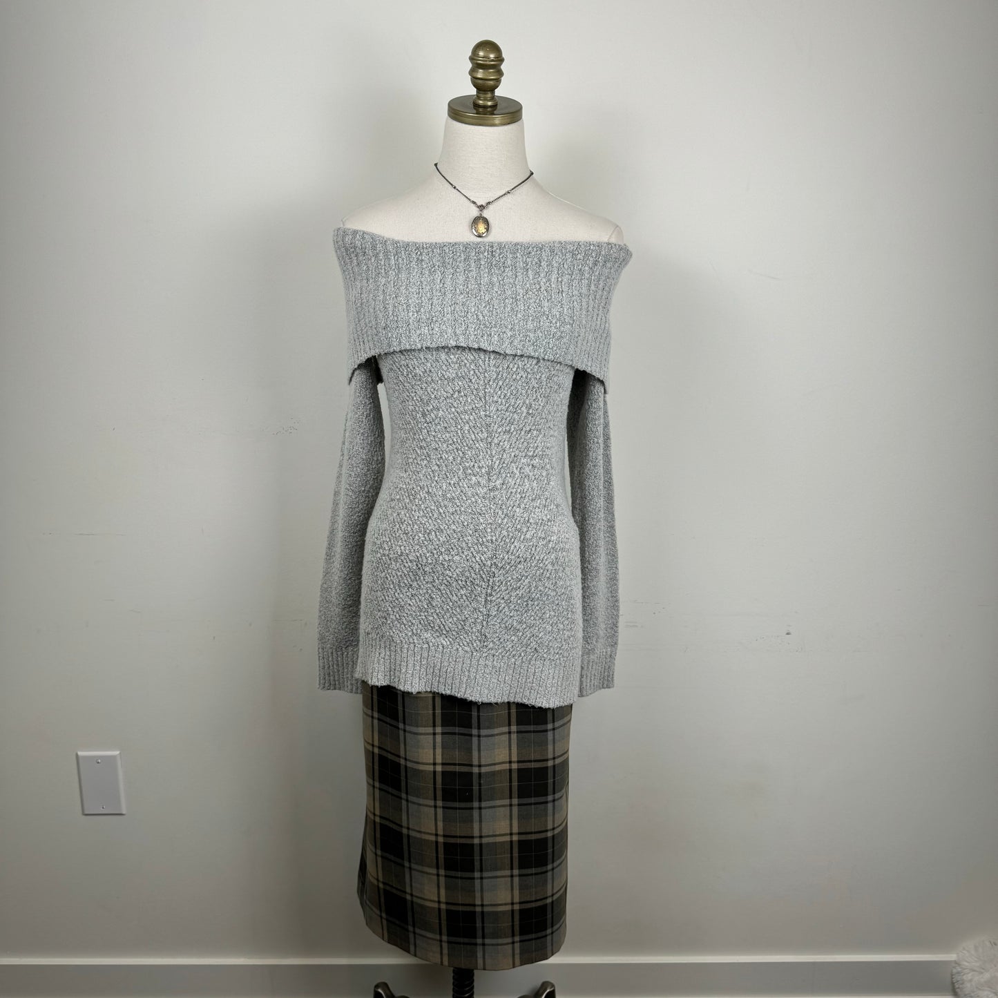 Vintage Plaid Midi Skirt