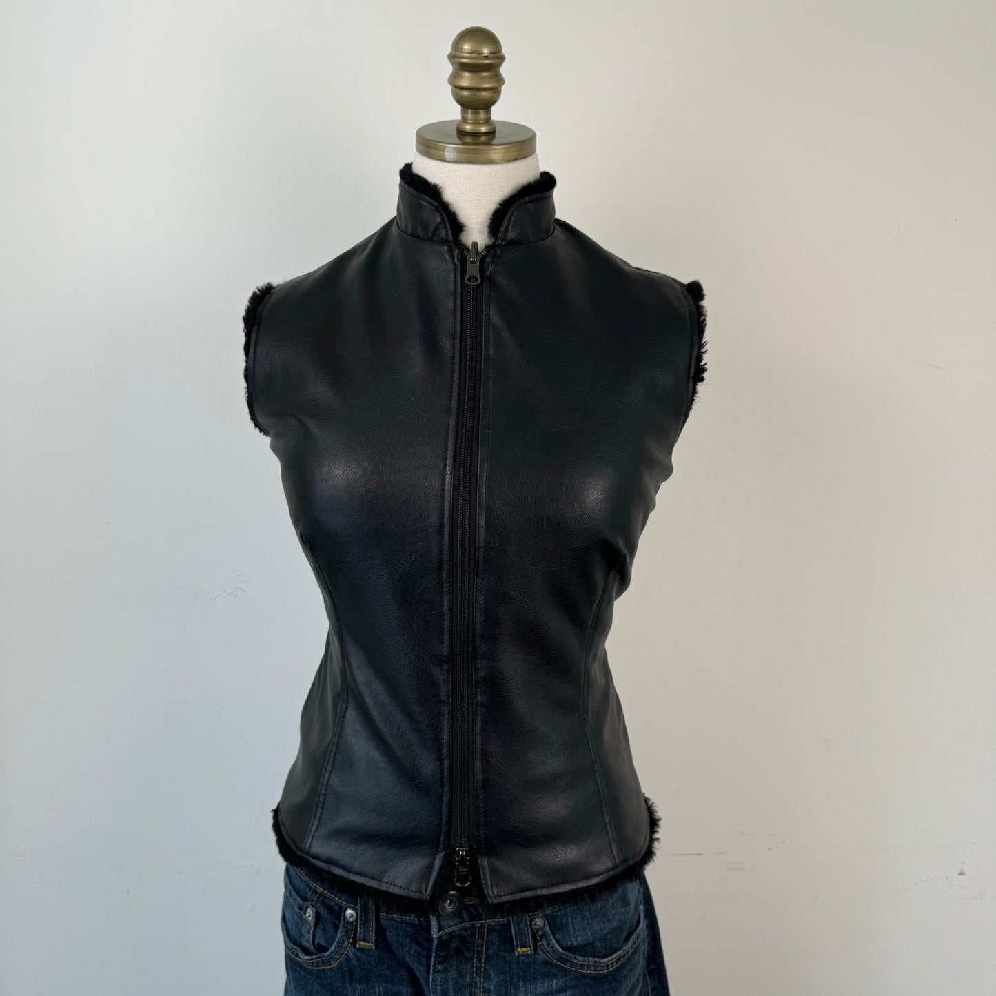 Leather Double Zip Vest