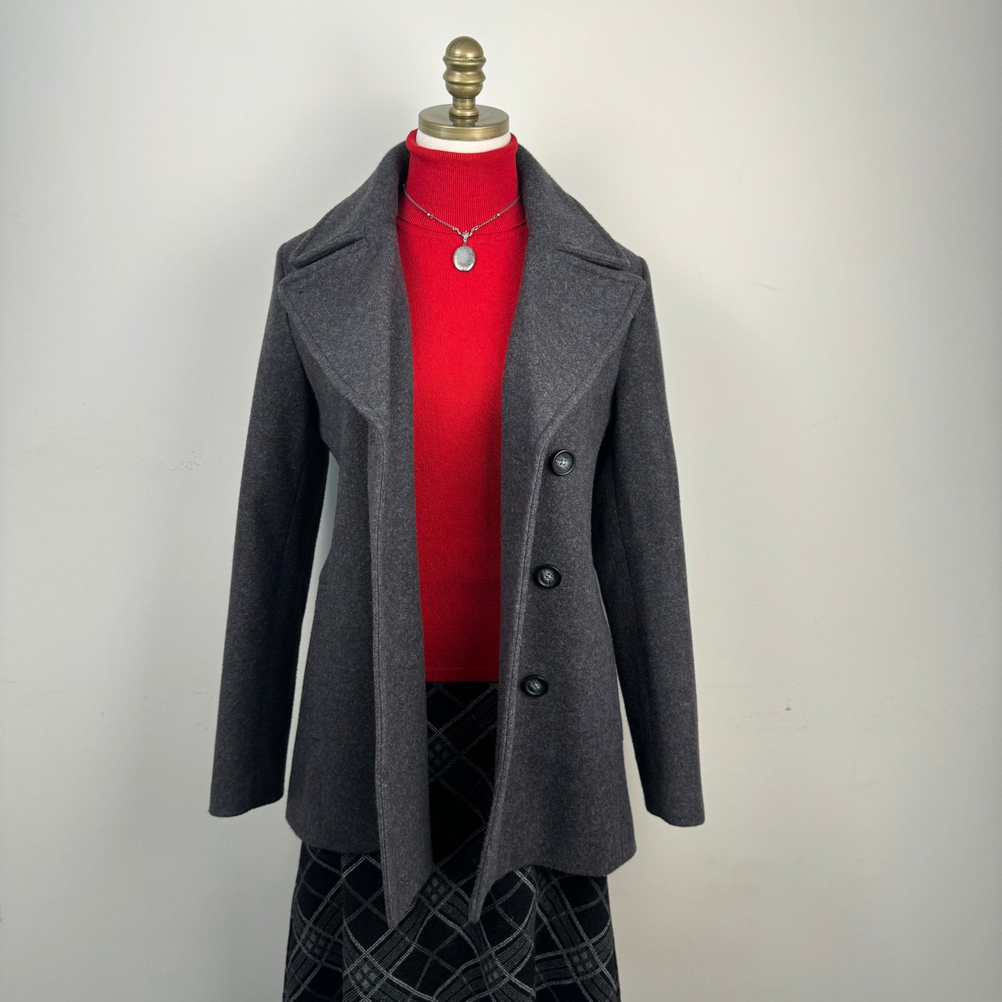 Grey Wool Blend Coat