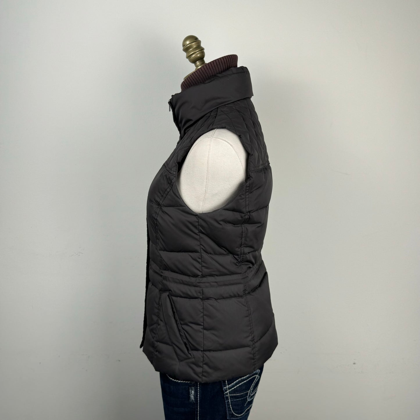 Esprit Brown Zip Up Fitted Puffer Vest