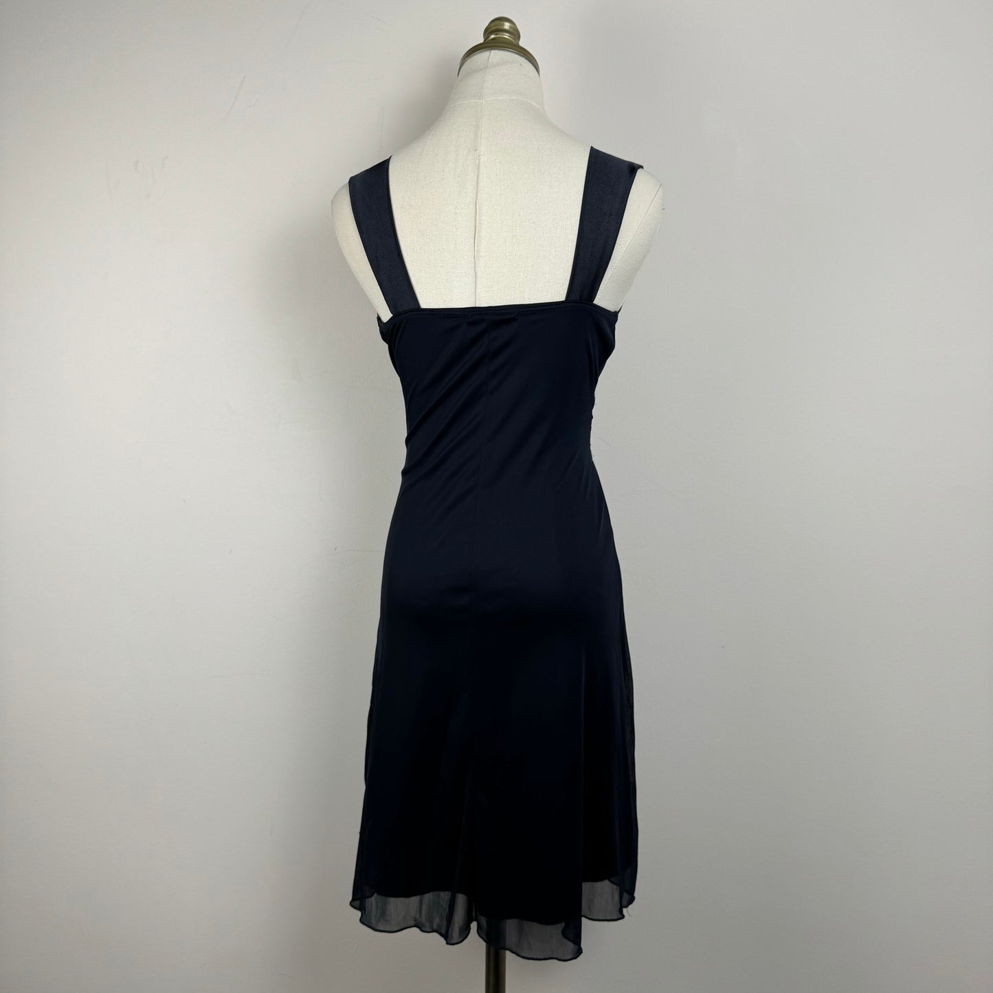 Vintage Babydoll Navy Mesh Mini Dress