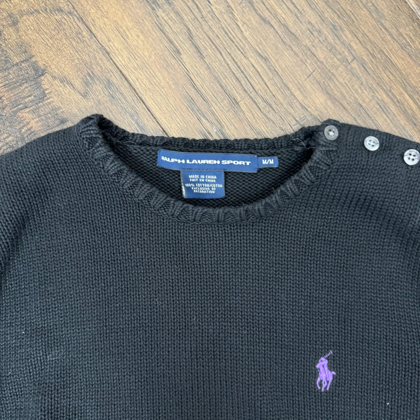 Vintage Black Polo Knit Sweater