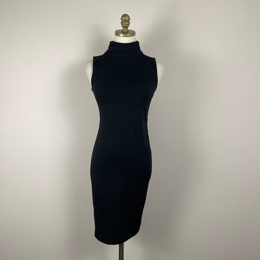 Vintage High Neck Fitted Midi Dress