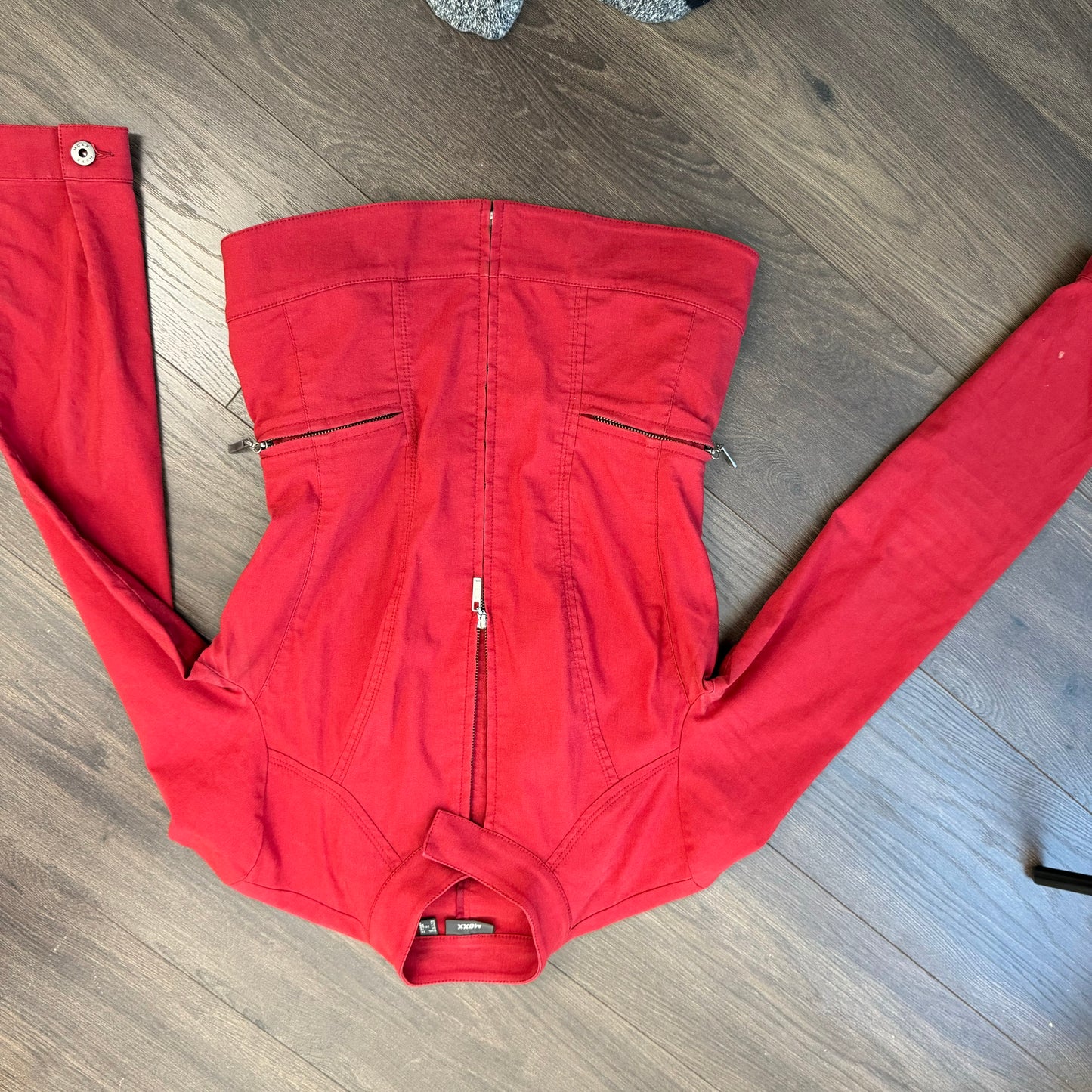Red Fitted Moto Jacket