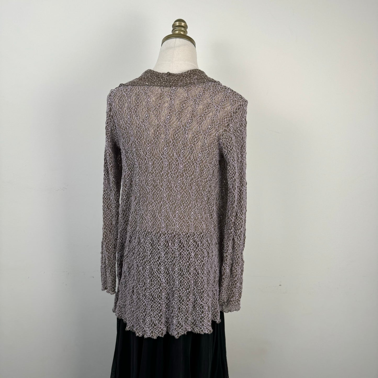 Fairy Mesh Lace Open Front Tie Up Cardigan