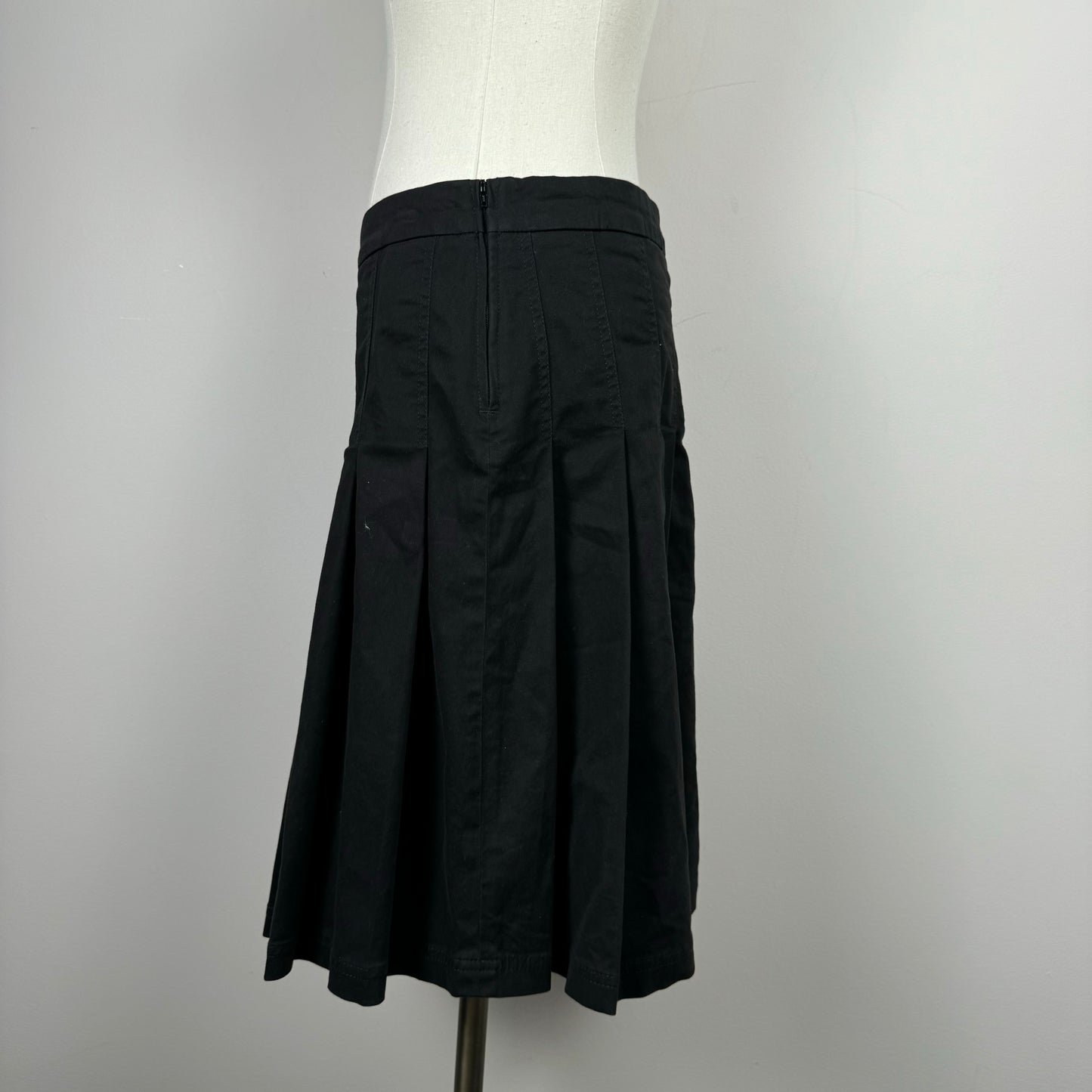 Vintage Tommy Black Pleated Midi Skirt