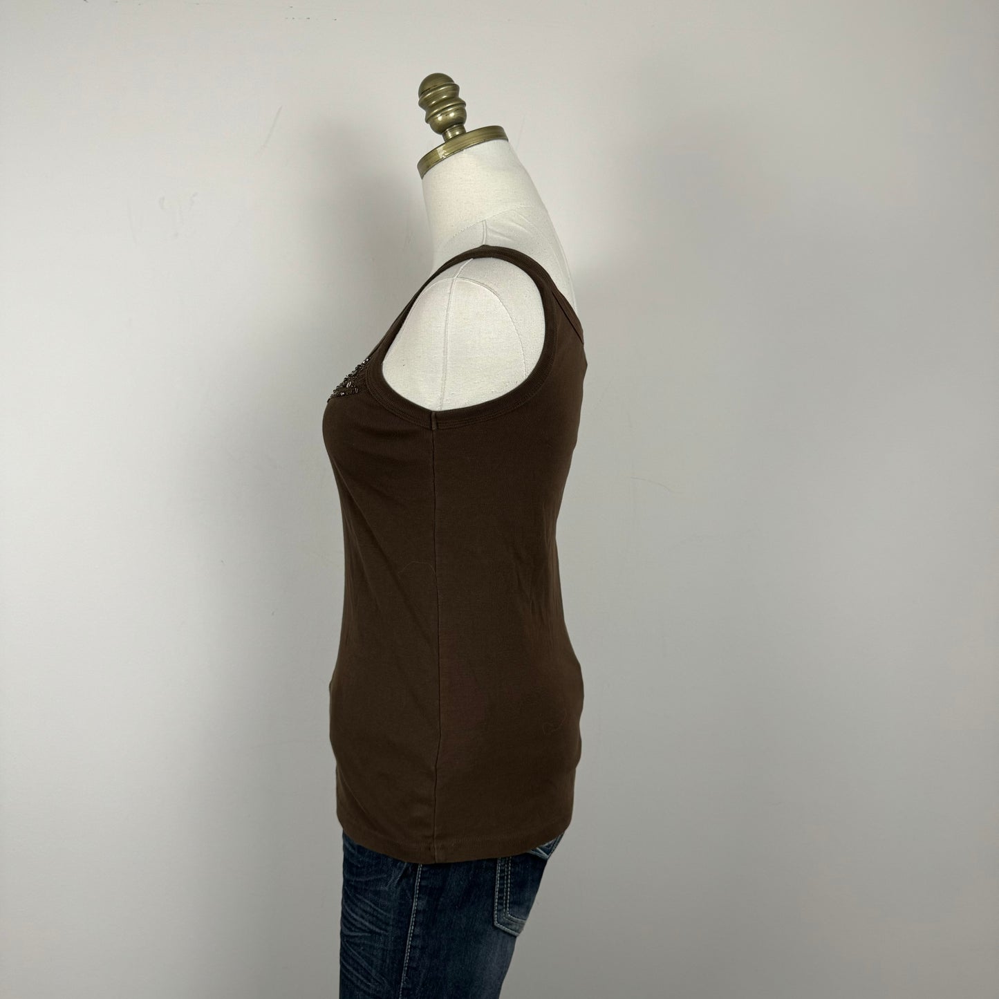 Vintage Brown Knit Tank