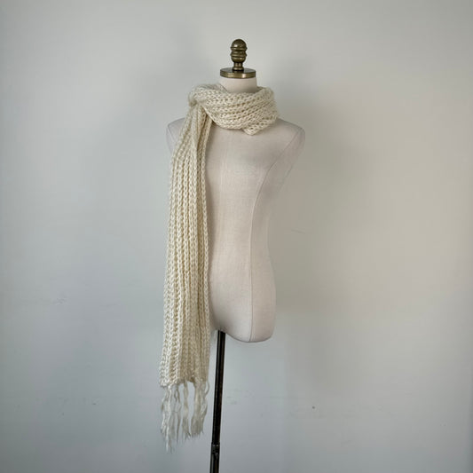 Cream Chunky Knit Scarf