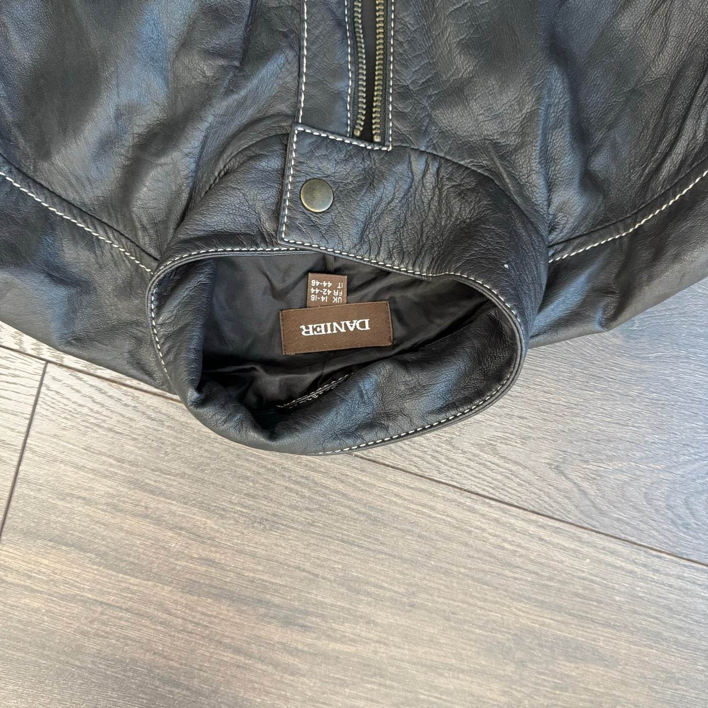 Danier Dark Brown Leather Moto Jacket