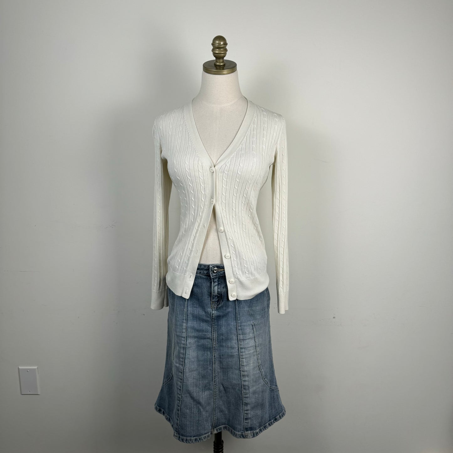 Tommy Cable Knit Fitted Cardigan