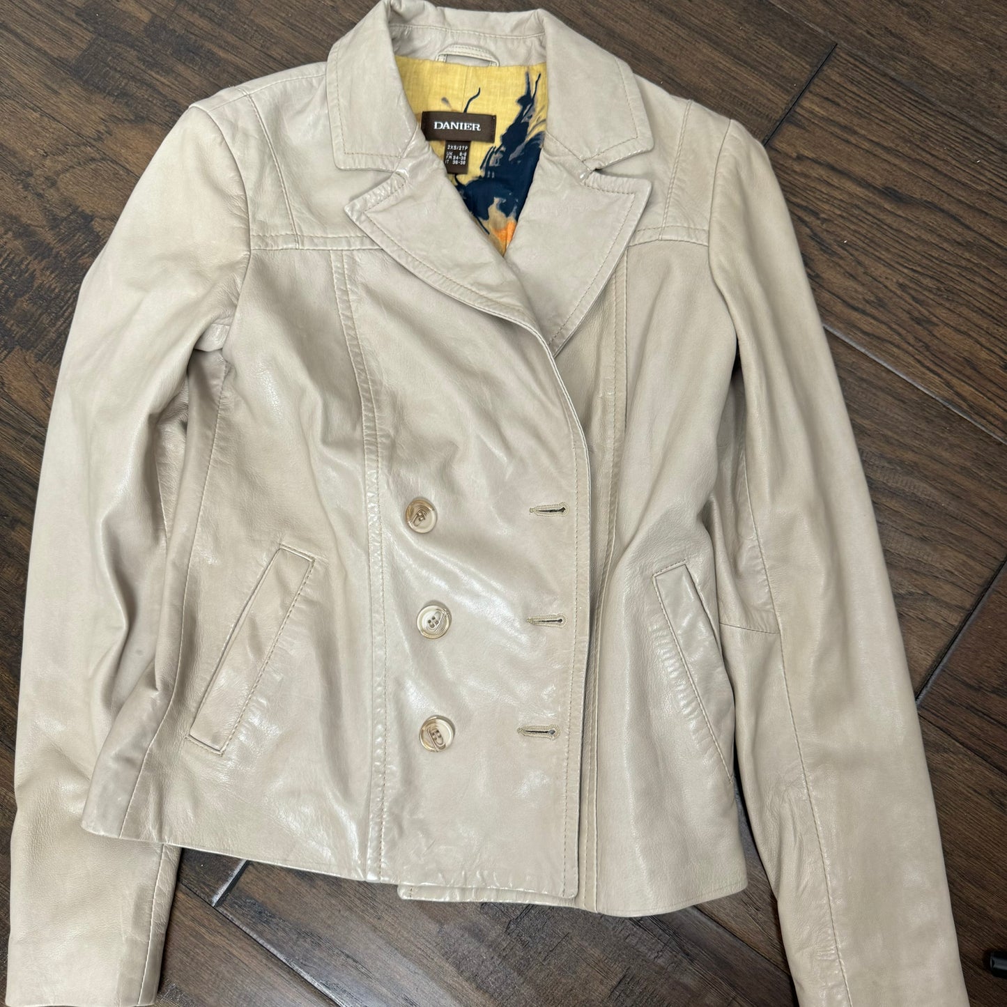 Danier Beige Leather Blazer Jacket