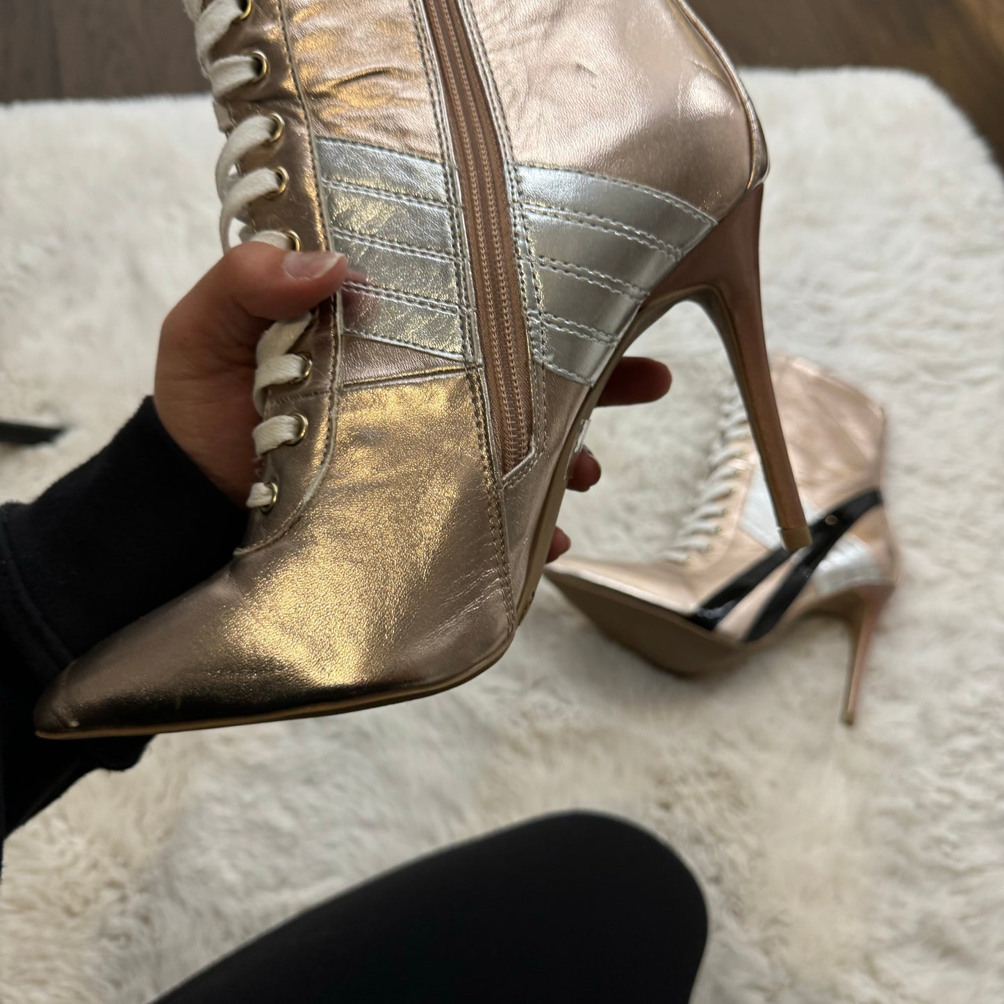 Pink Metallic Sneaker Heels (US 8)