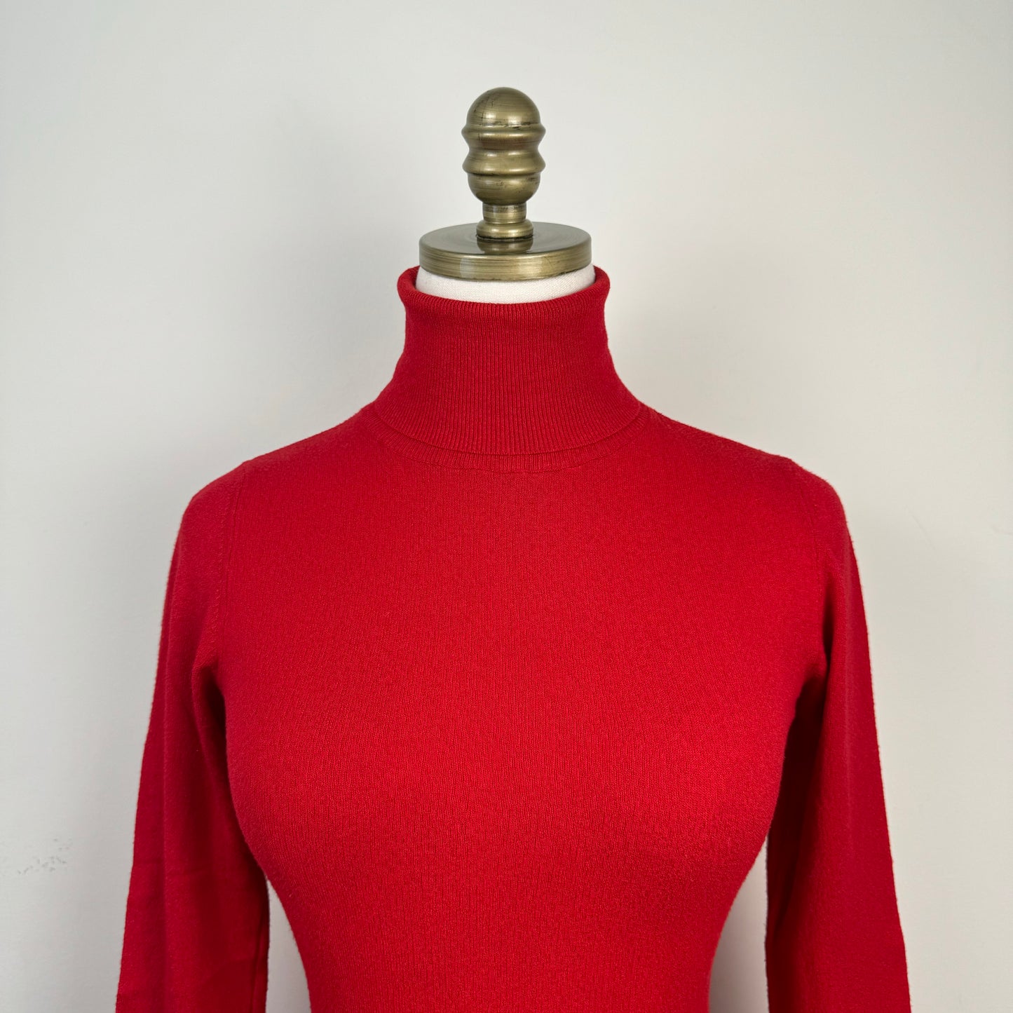 Italian Red Fitted Turtleneck Sweater