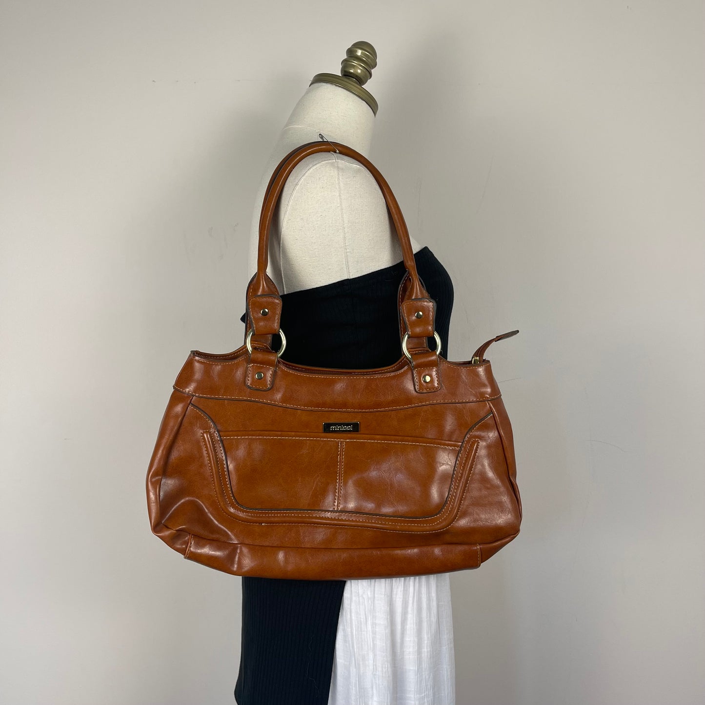 Vintage Tan Leather Shoulder Bag