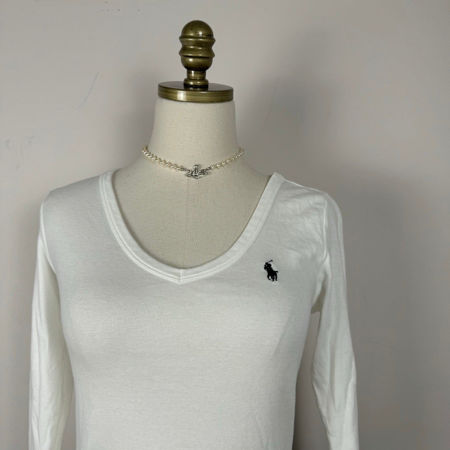 White Polo Ralph Lauren Knit Top