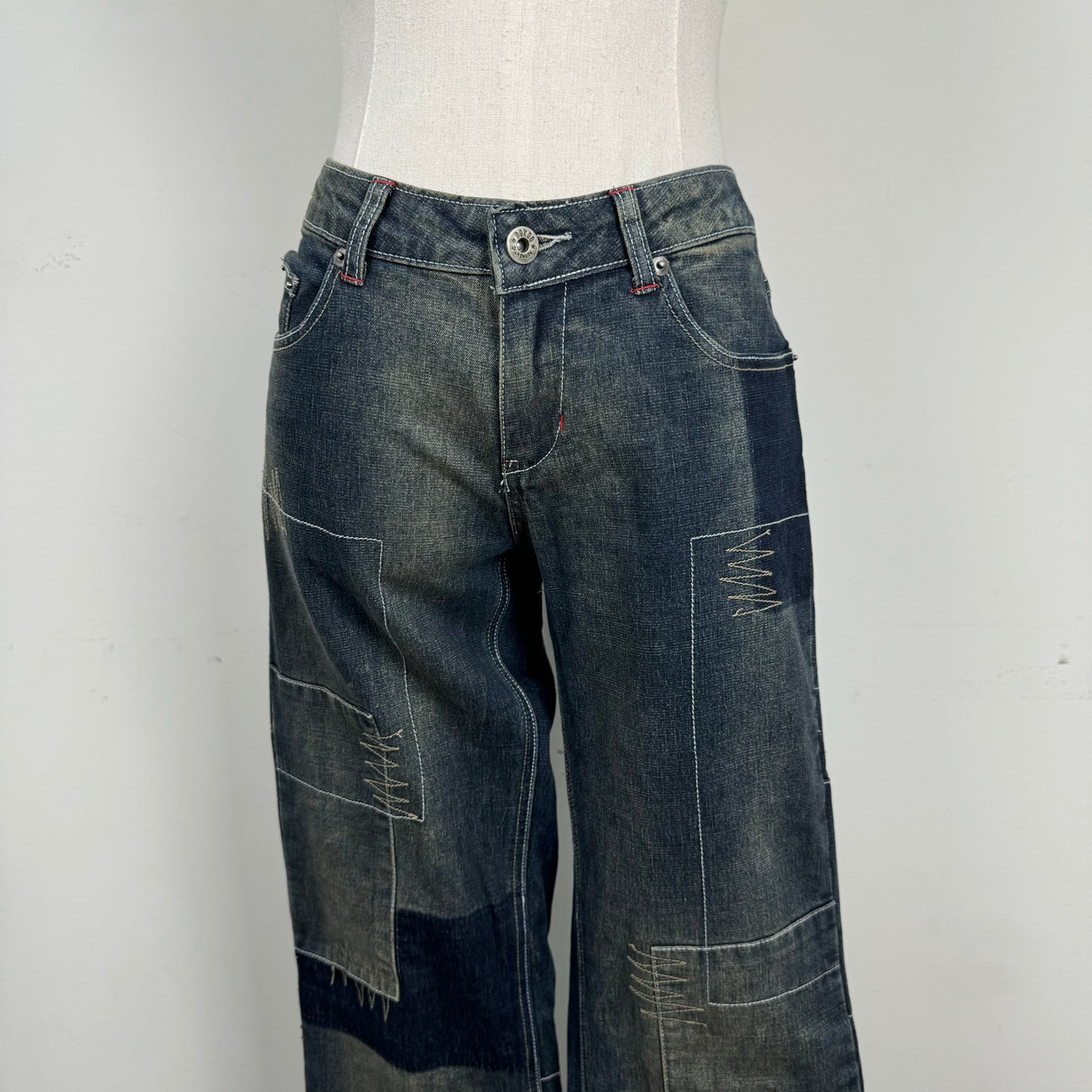 Bongo Low Rise Patchwork Jeans