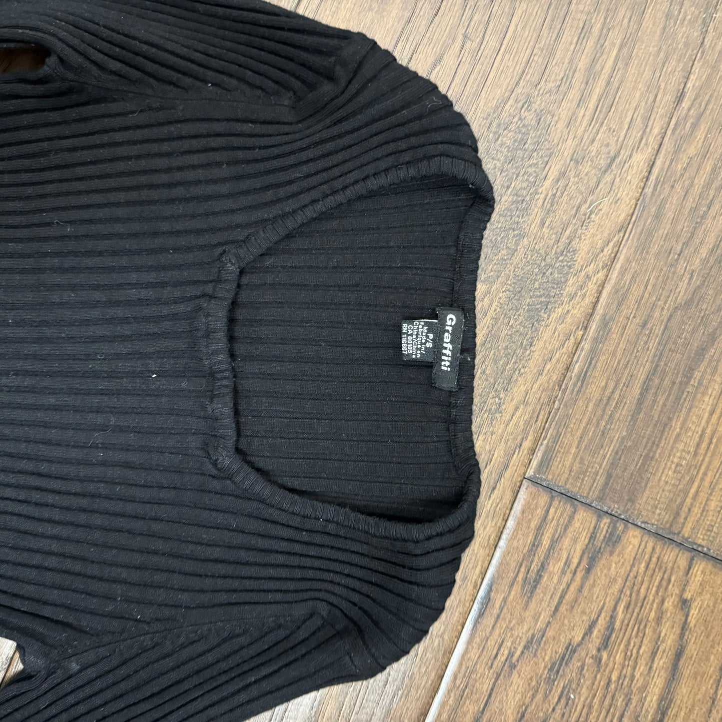 Black Fitted Belted Sweater