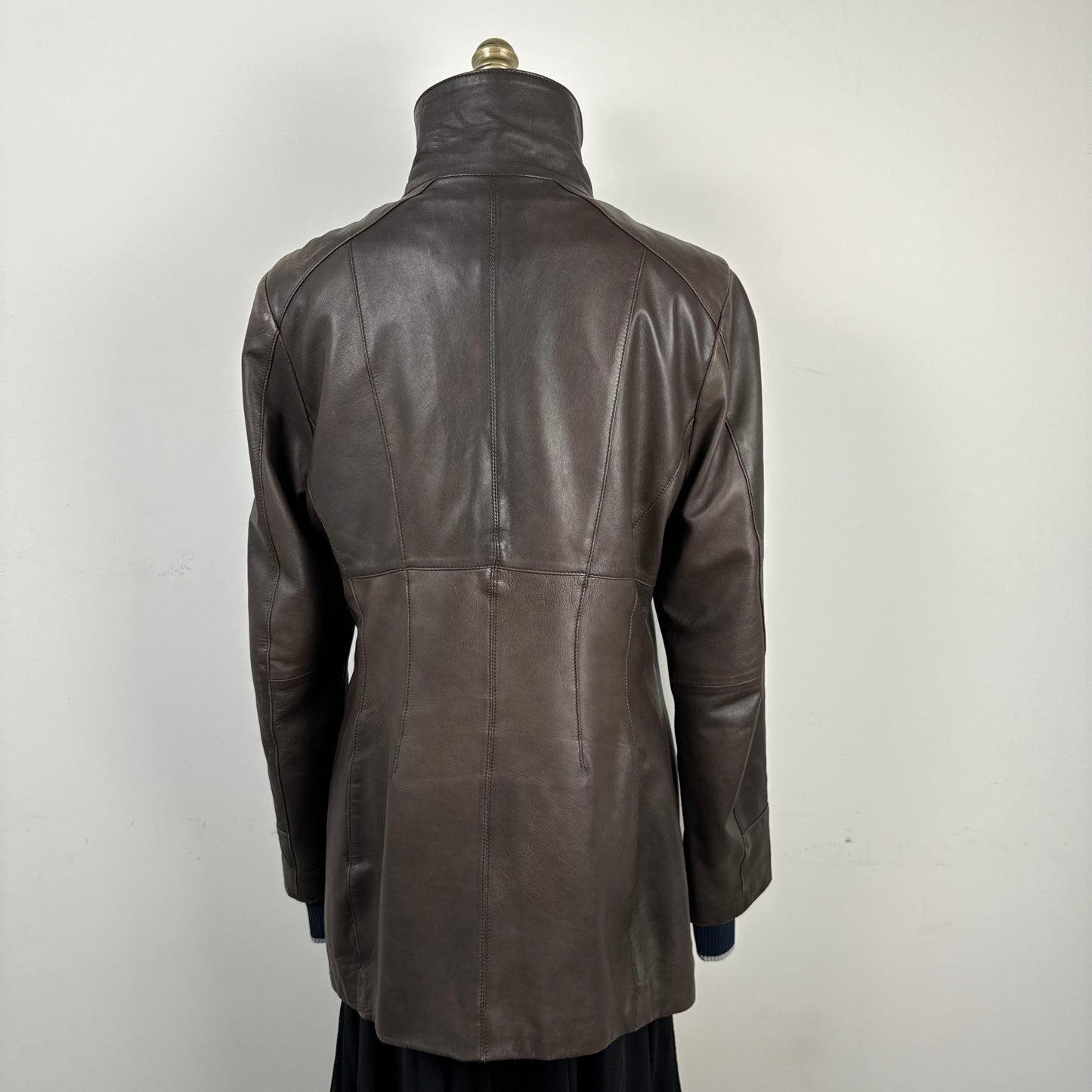 Danier Brown Double Zip Leather Jacket