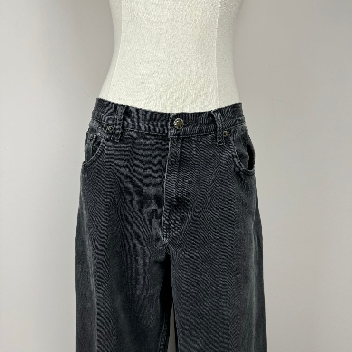 Vintage Charcoal Faded Straight Leg Jeans