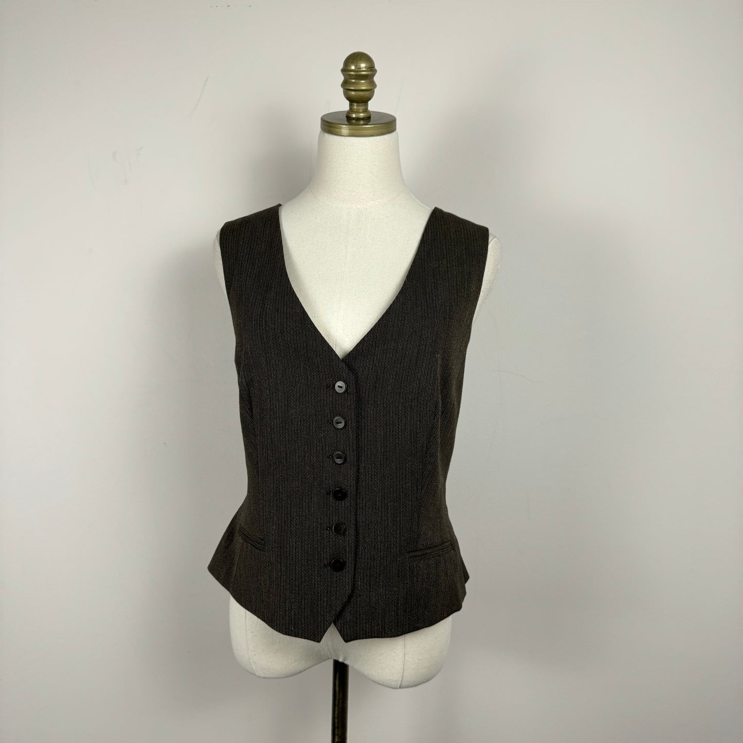 Vintage Brown Button Up Vest