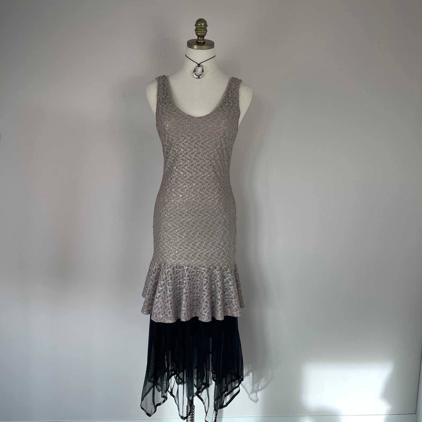 Mermaidcore Textured Ruffled Midi Dress