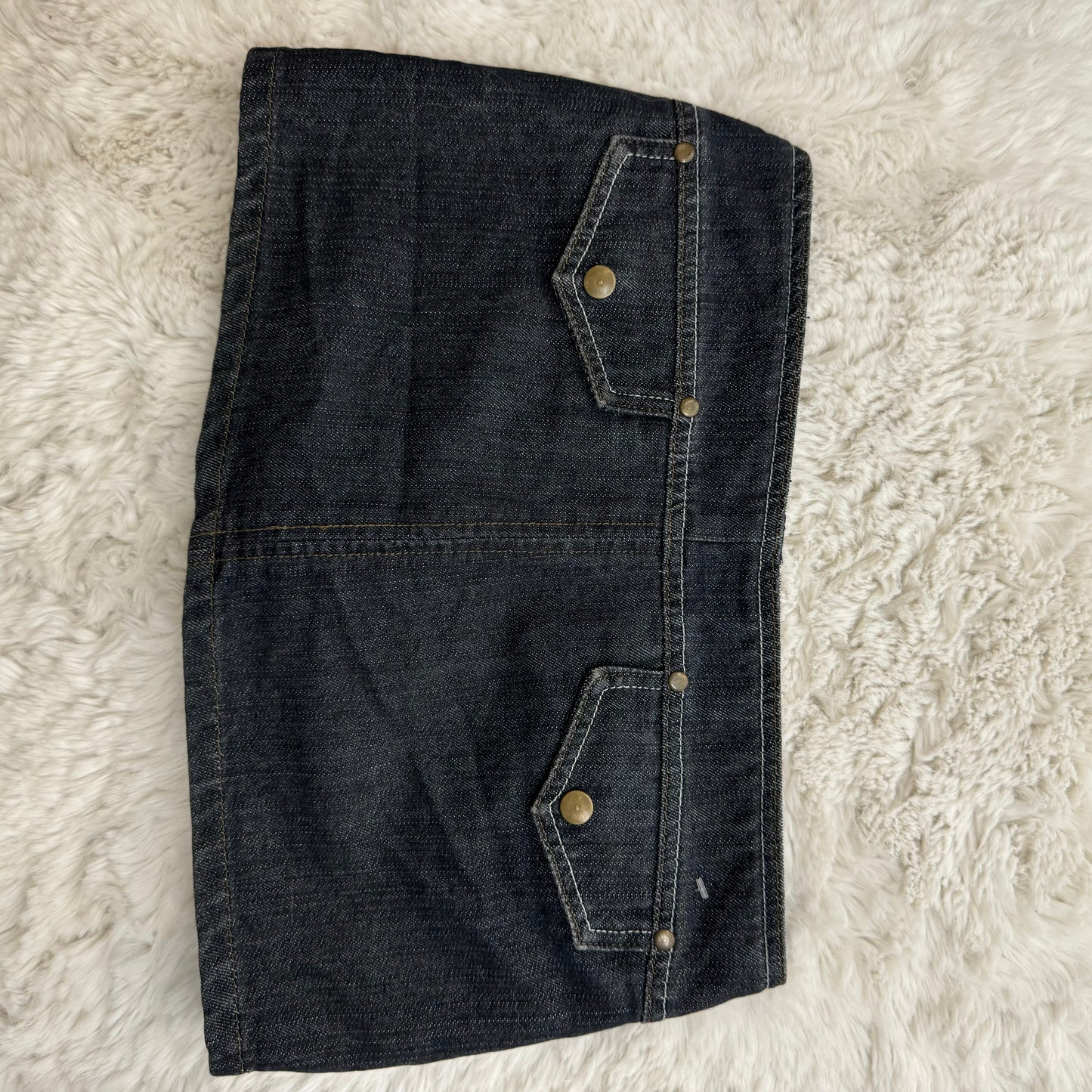 Vintage Y2K Dark Wash Denim Mini Skirt