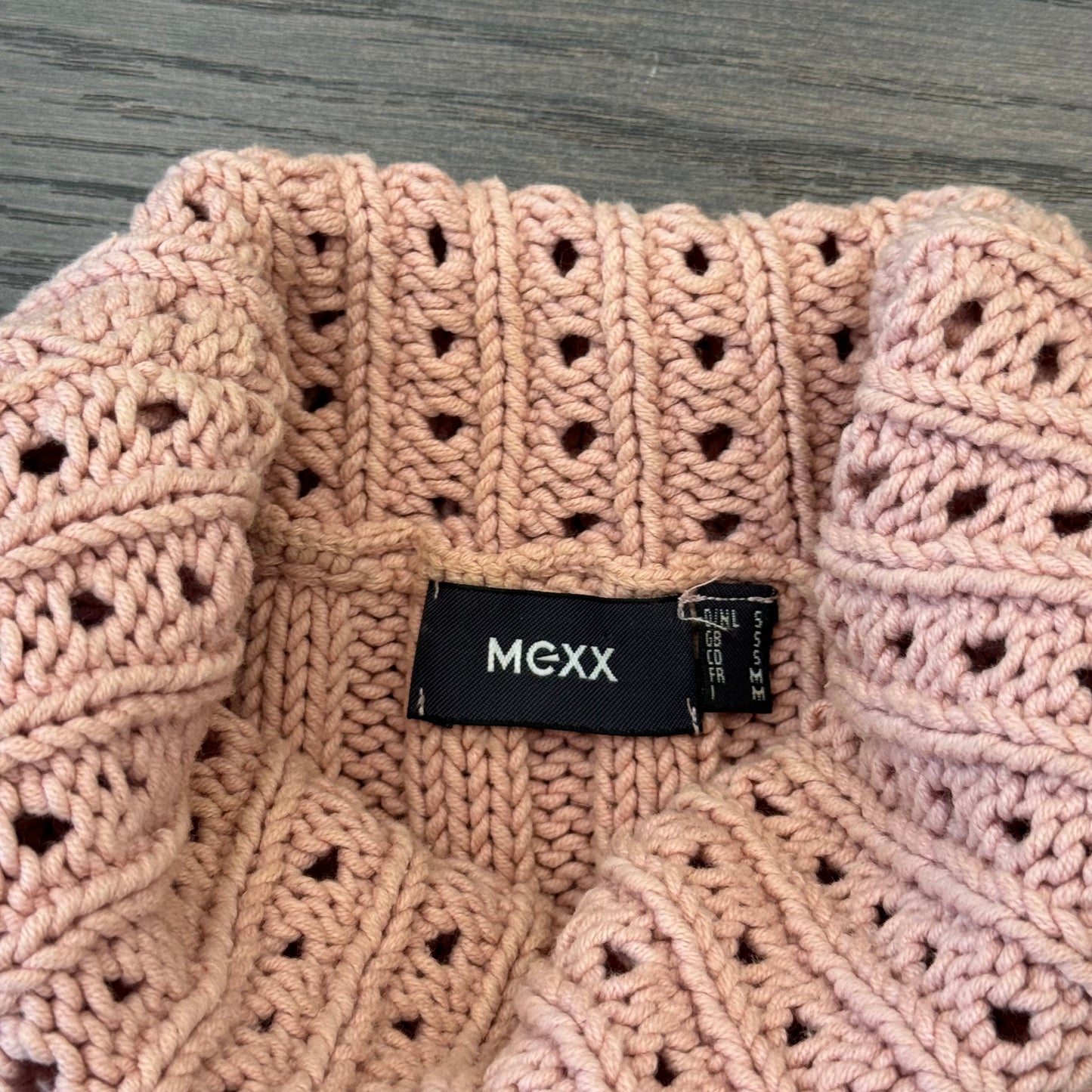 Powder Pink Fold Over Bell Sleeve Knit Sweater