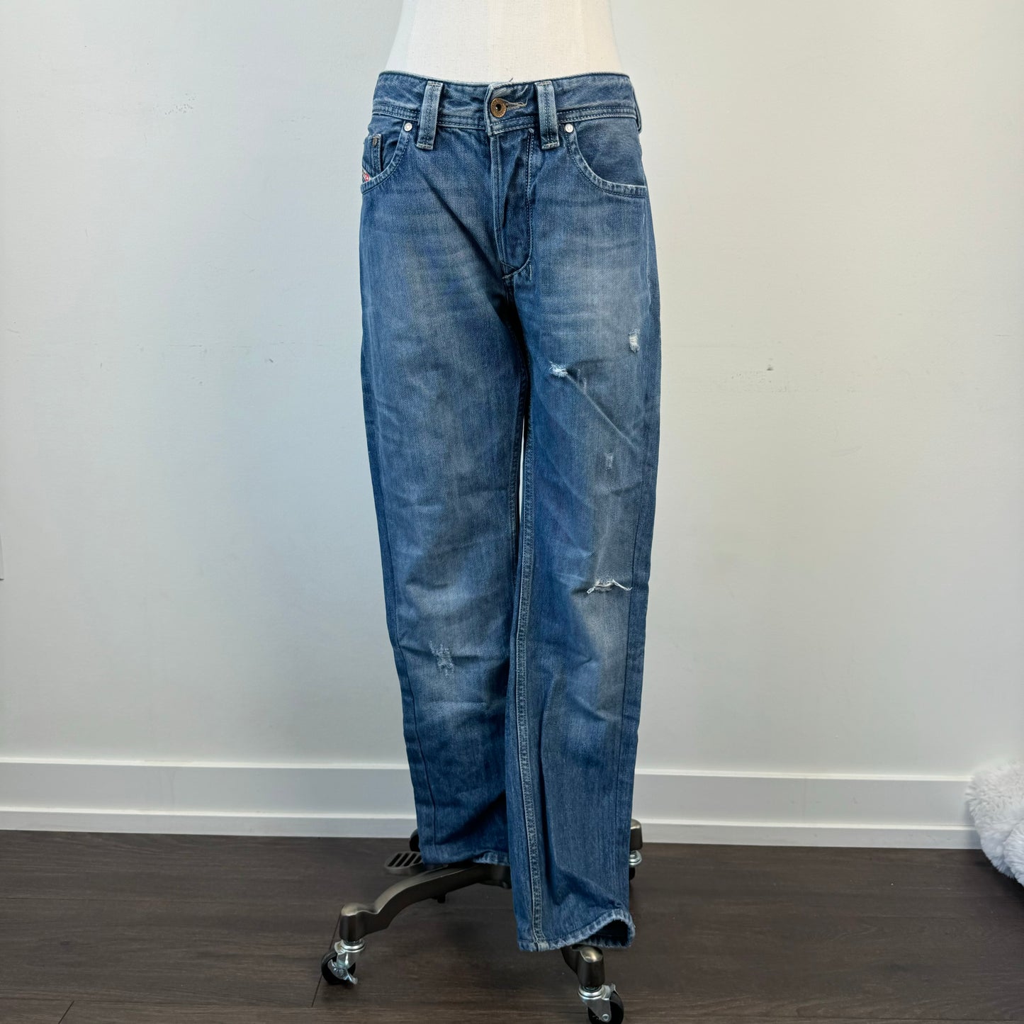 Diesel Distressed Slim-Straight Cut Jeans