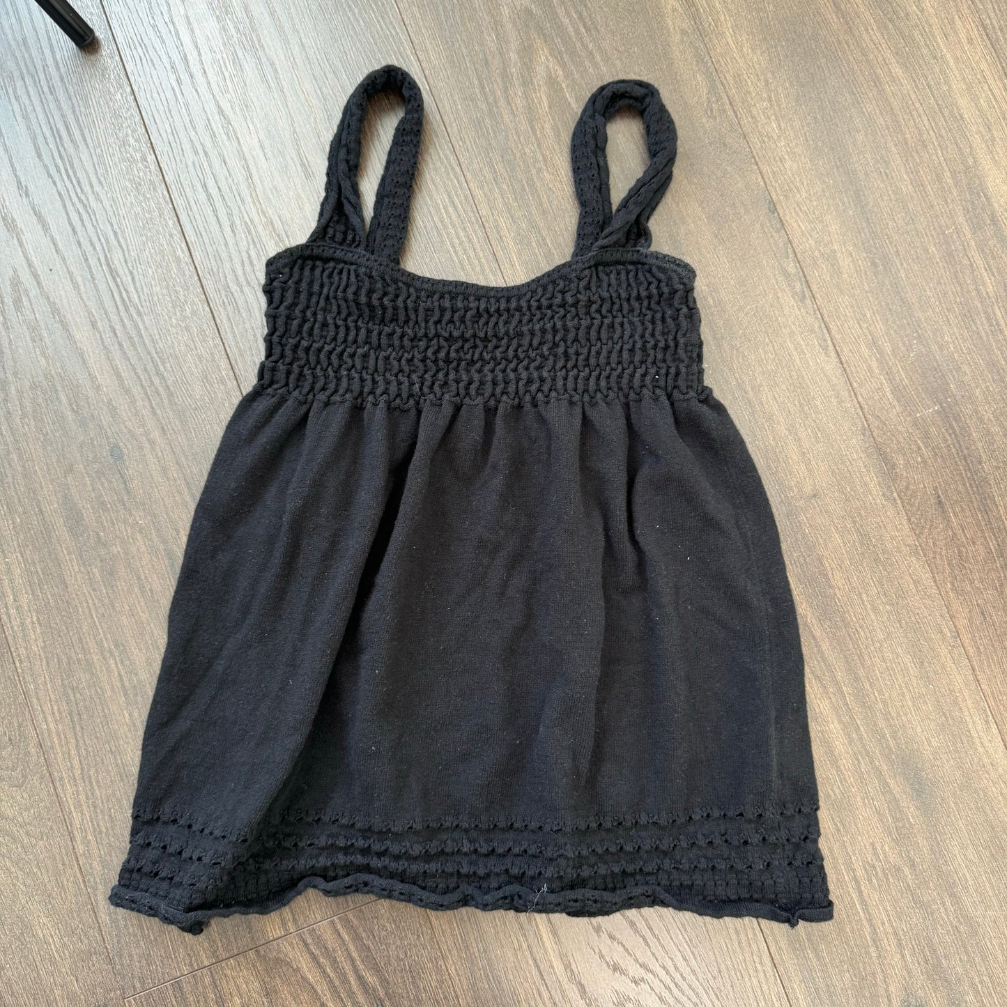 Black Knit Babydoll Top