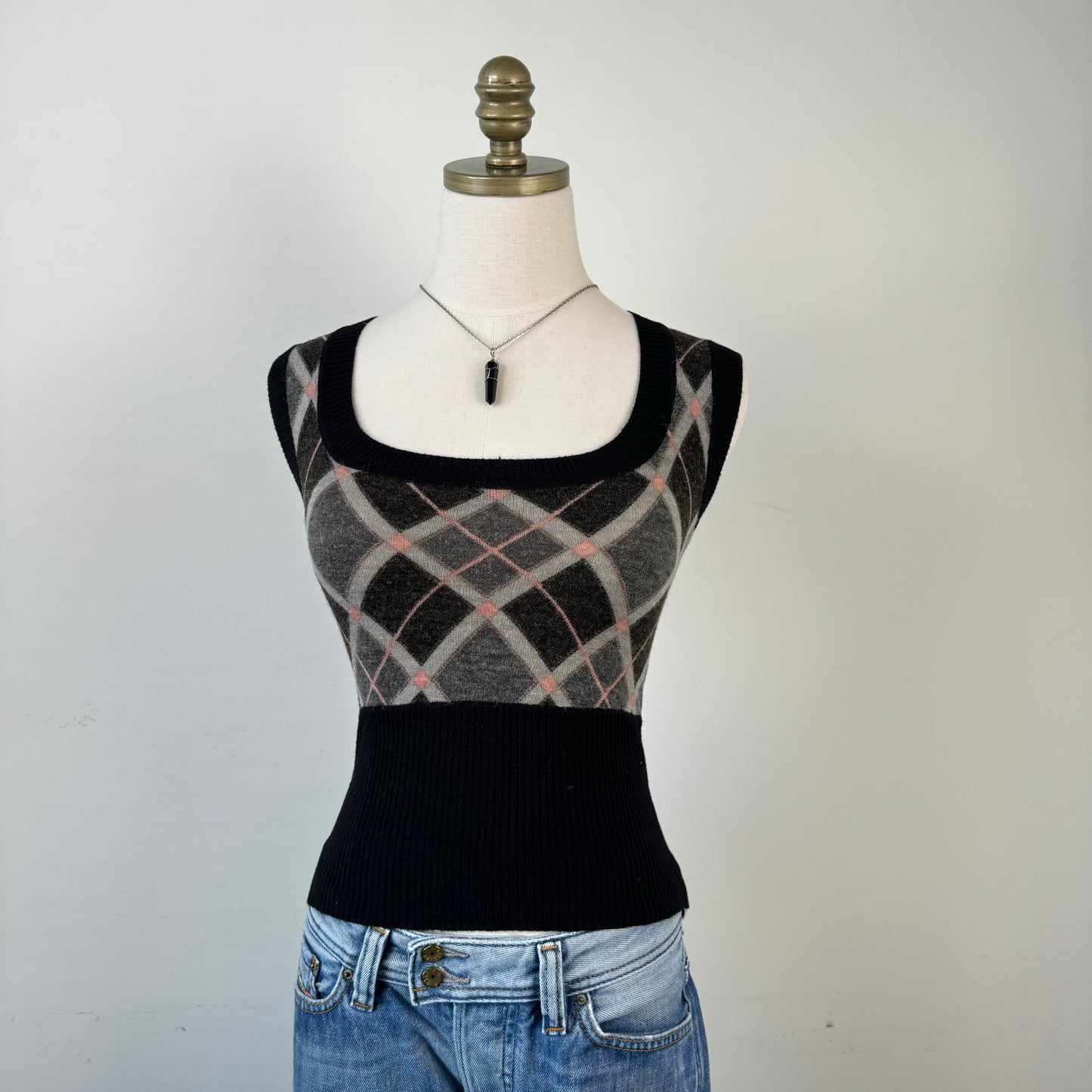 Argyle Fitted Vest Top