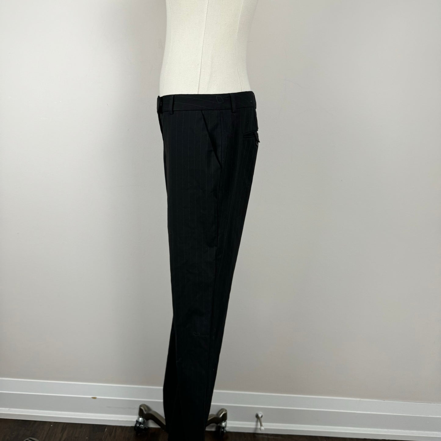 Black Pinstripe Office Siren Trousers