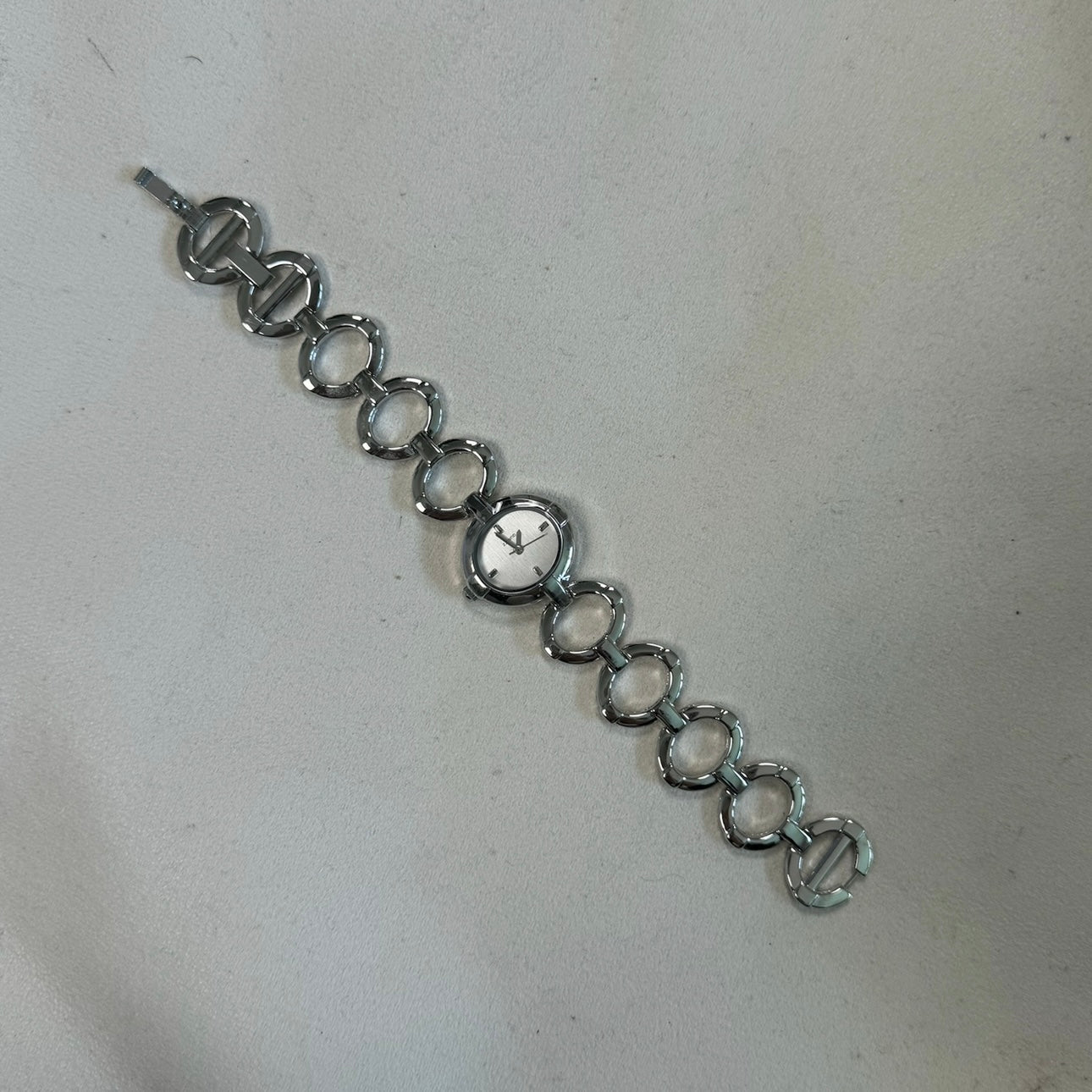 Vintage Silver Circular Chain Link Watch