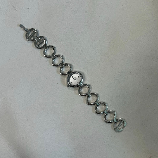 Vintage Silver Circular Chain Link Watch