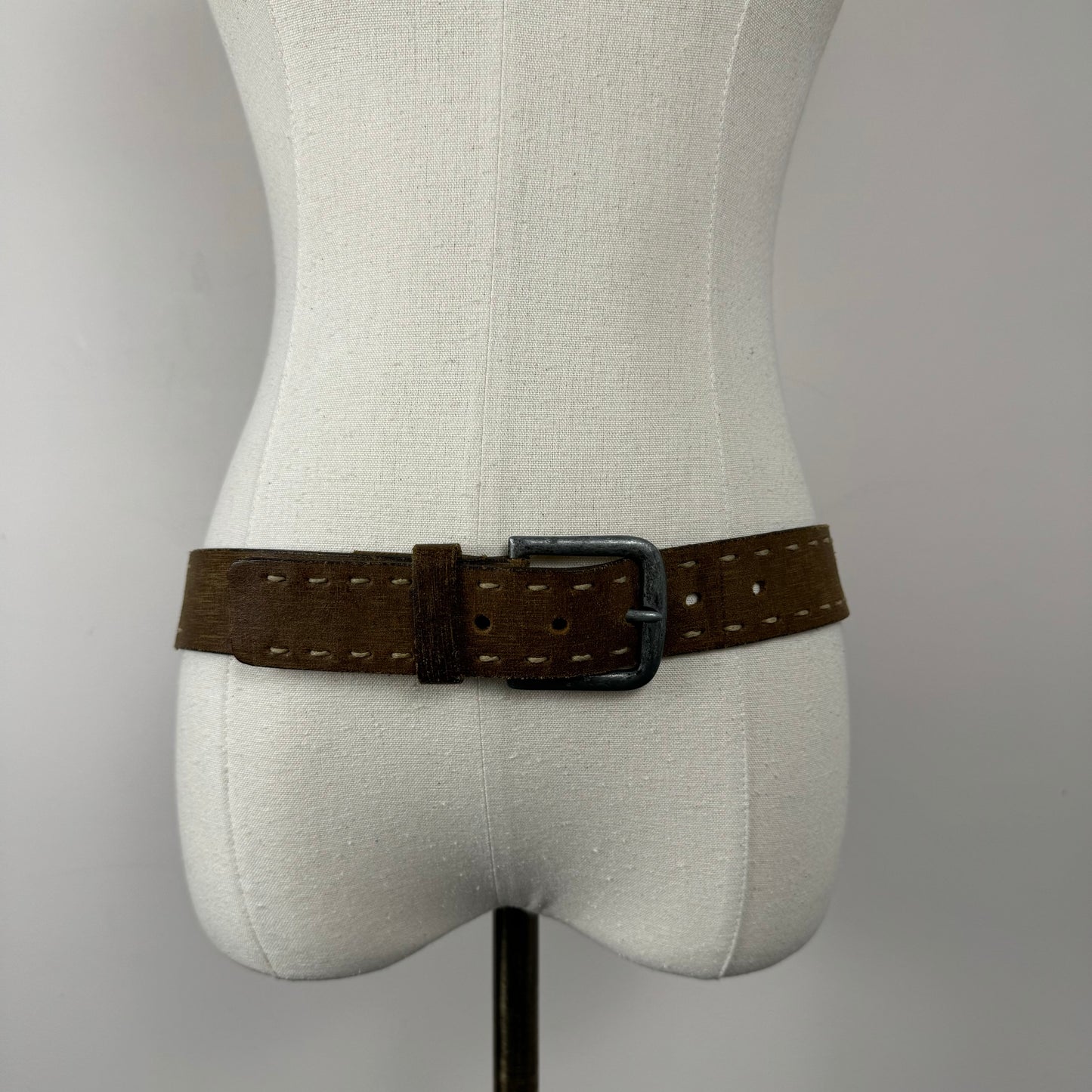 Vintage Faded Brown Leather Belt