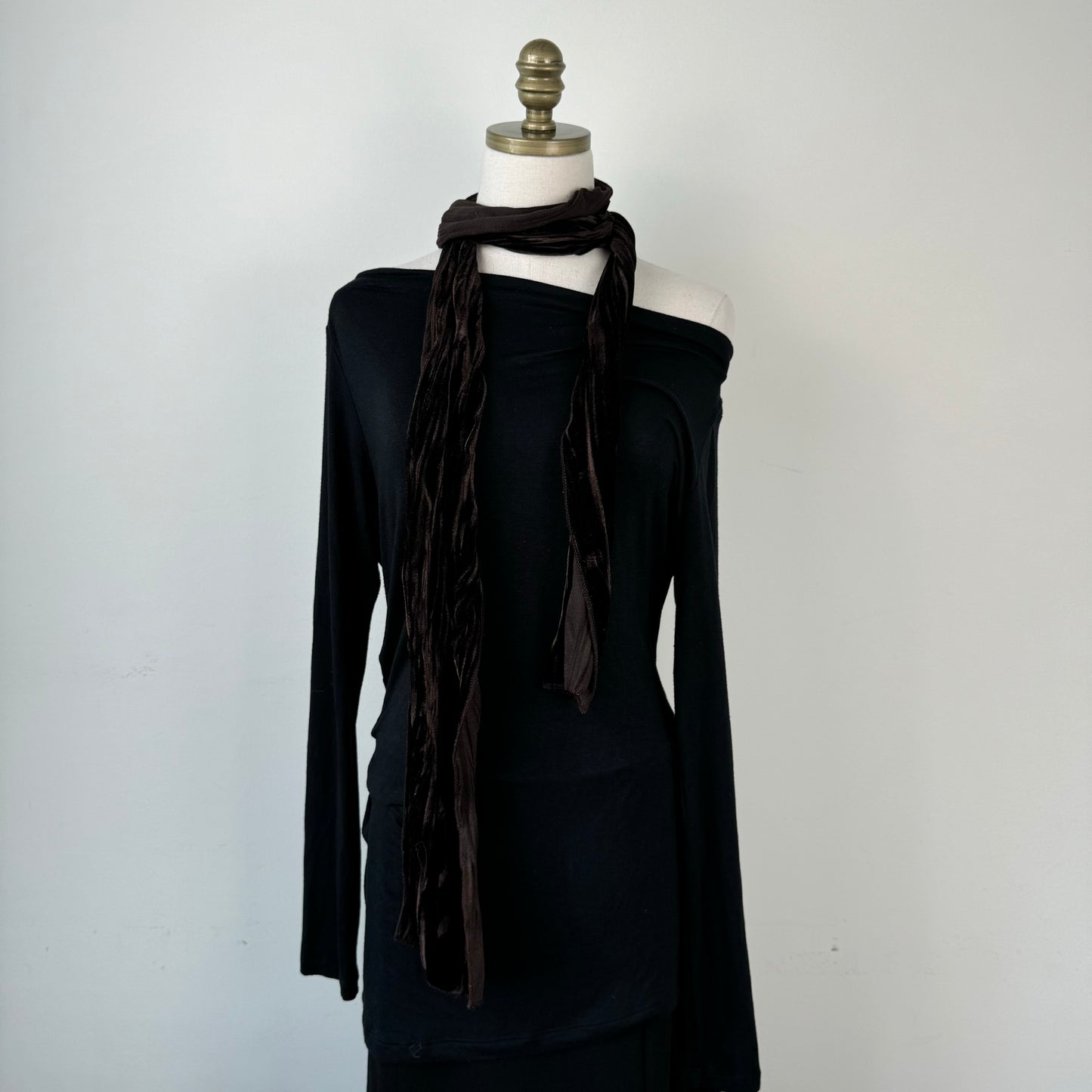 Brown Skinny Scarf