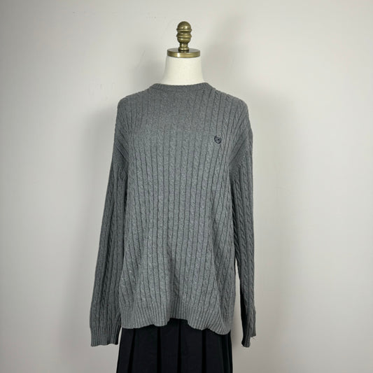 Vintage Cable Knit Oversized Crewneck Sweater