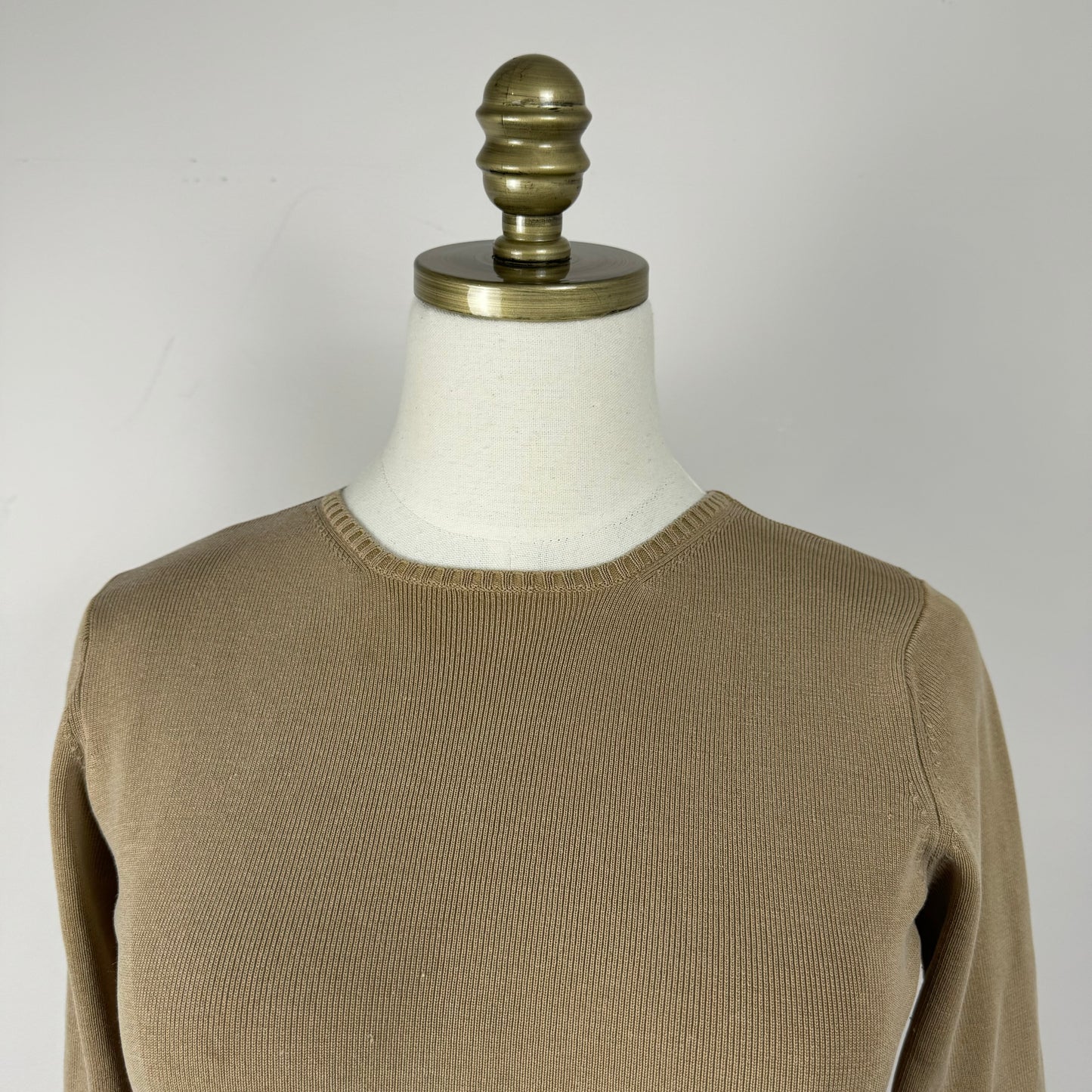 Vintage Neutral Ribbed Fitted Sweater