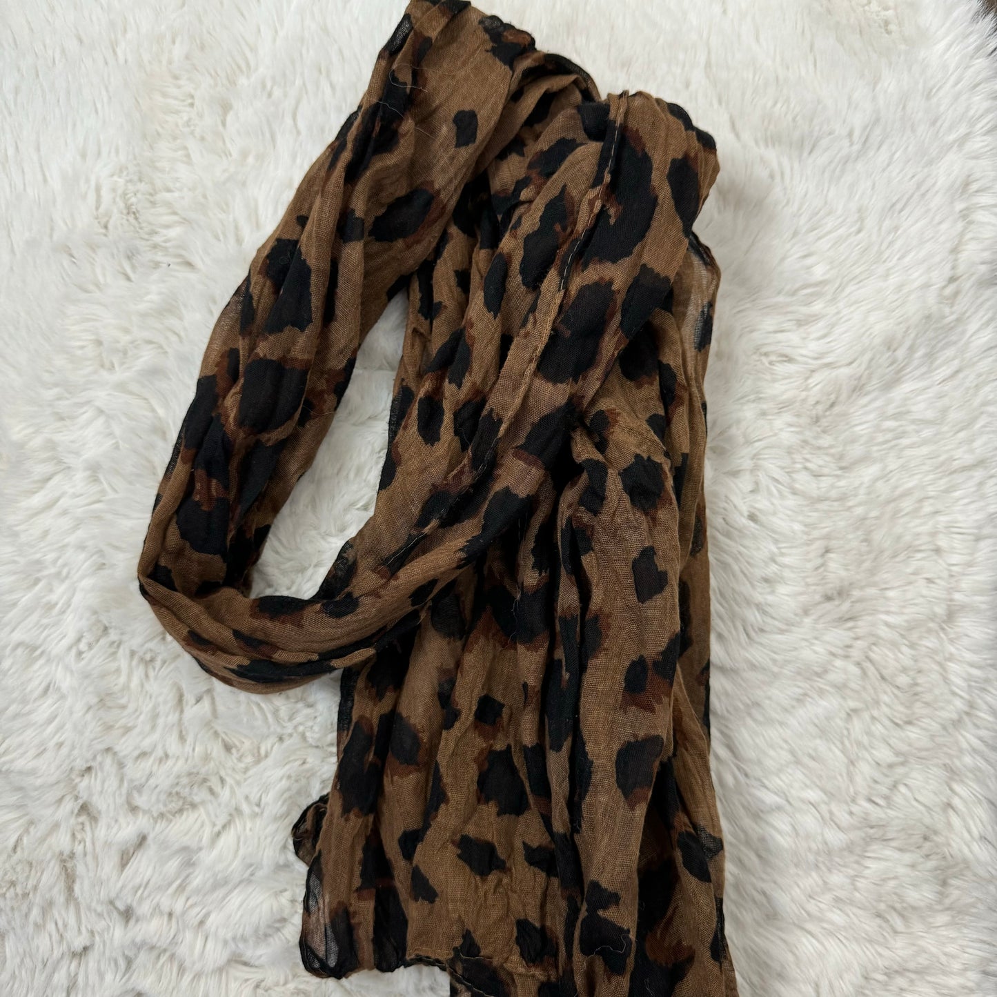 Leopard Print Skinny Scarf