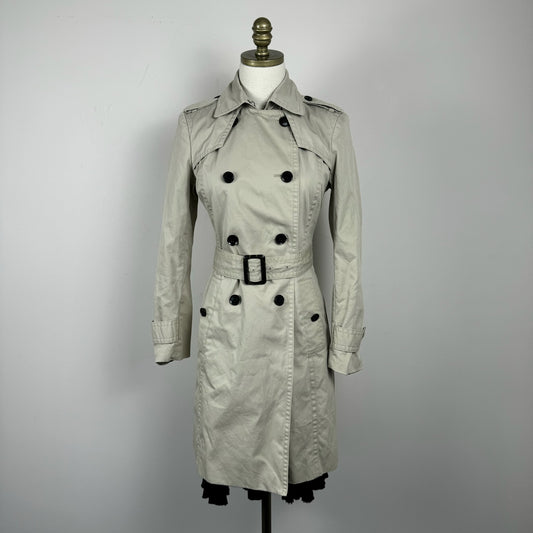 Beige Button Up Trench Coat