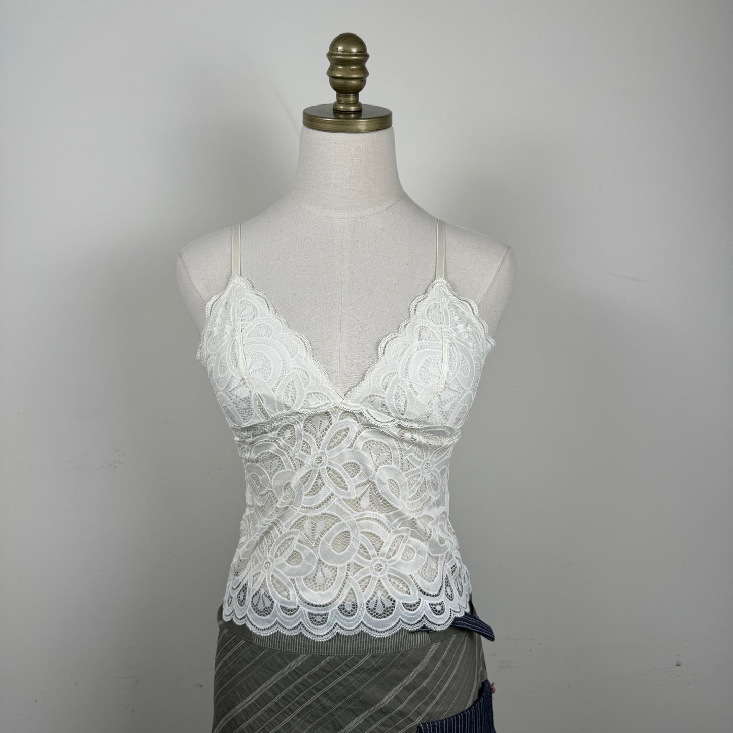 Cream Lace Babydoll Cami Top