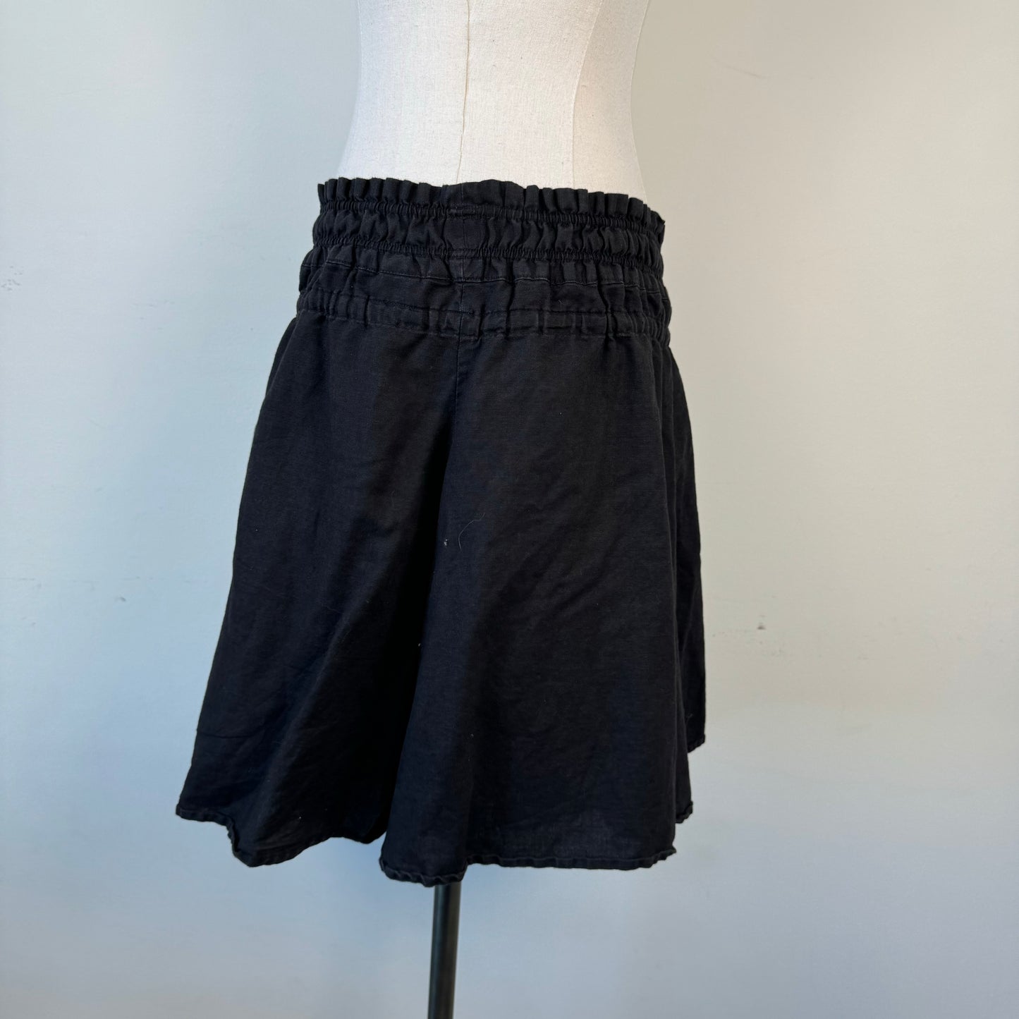 Black Ruffled Midi Skirt